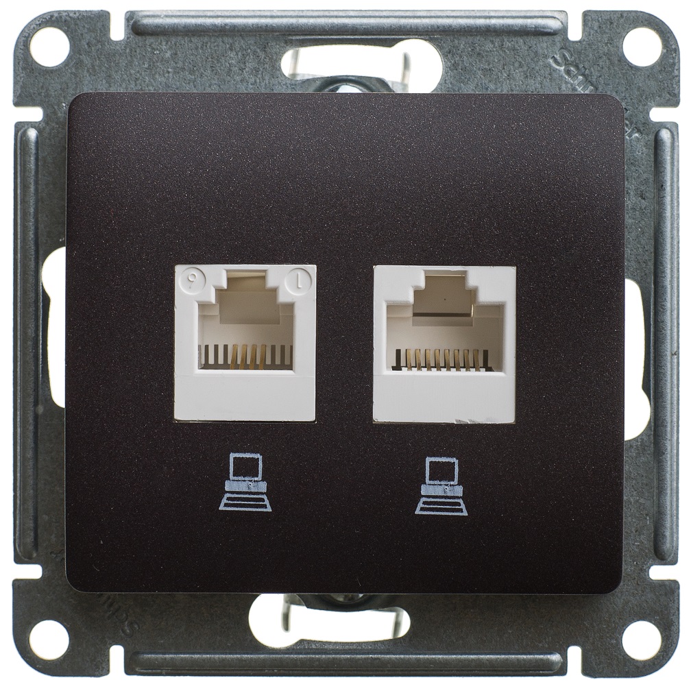 фото Розетка двойная schneider glossa rj45 + rj11