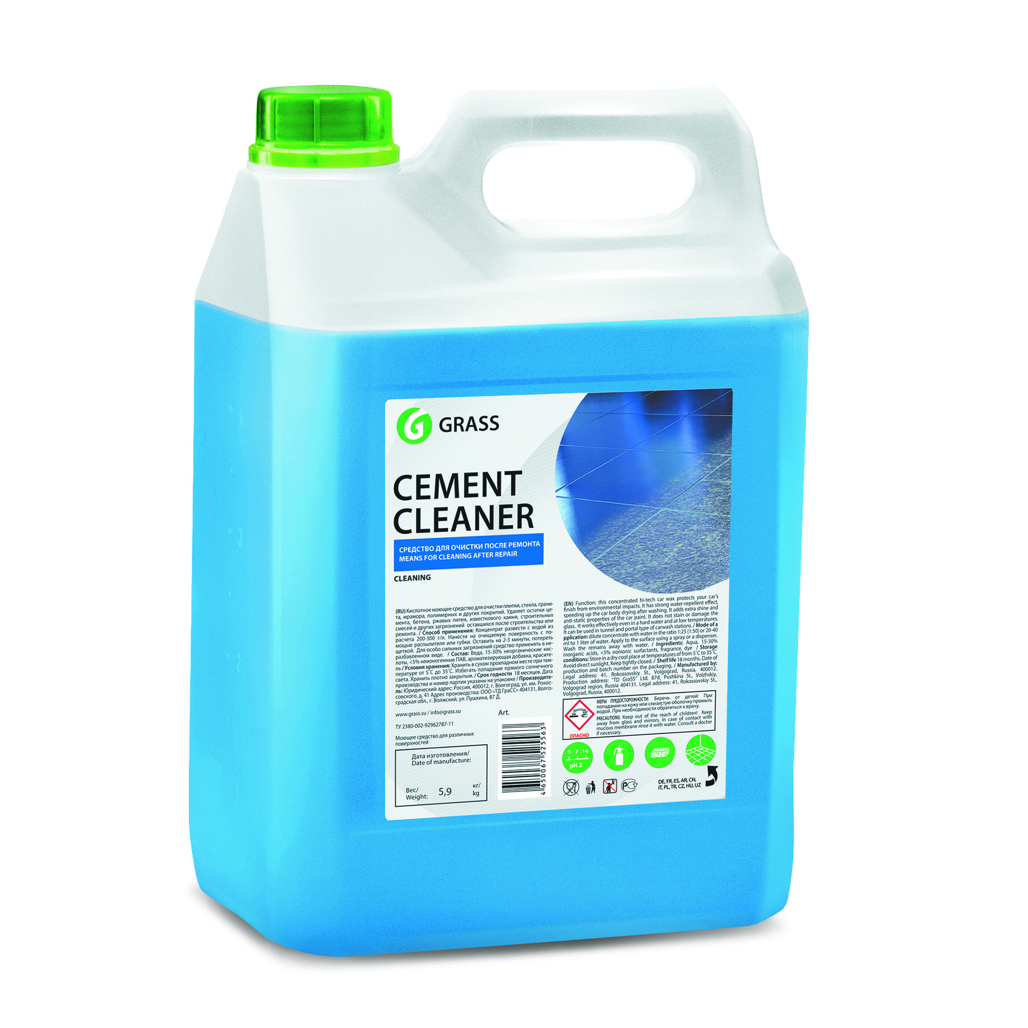 фото Очиститель grass cement cleaner для удаления остатков цемента 5,5 кг