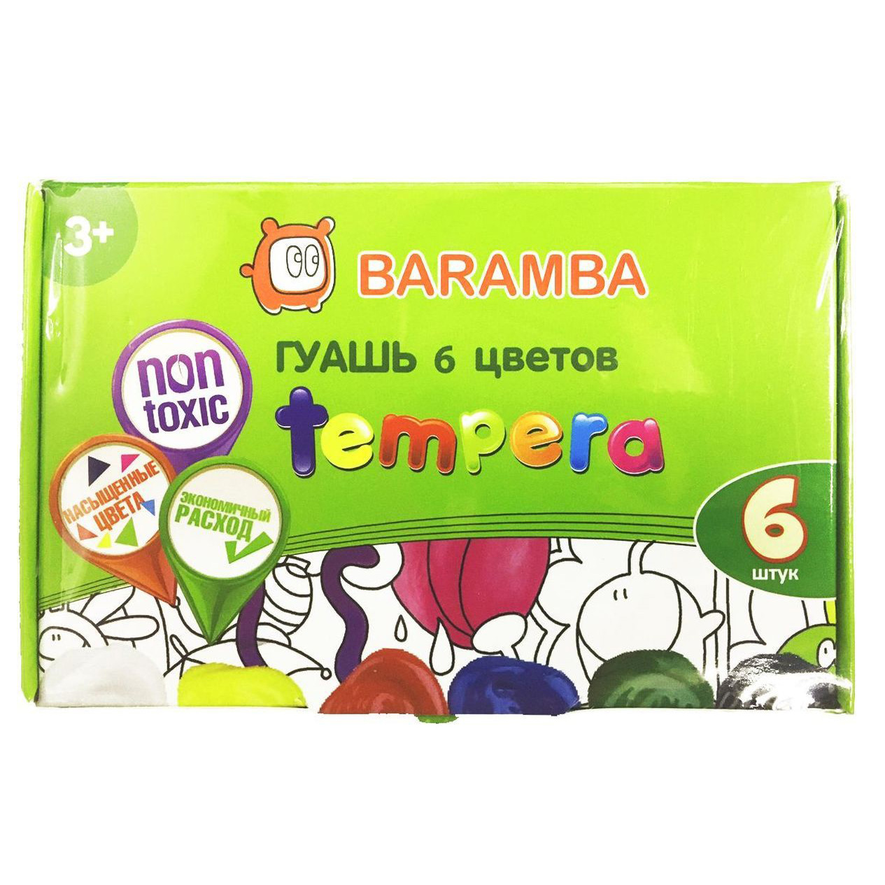 Гуашь Baramba Tempera 6 цветов
