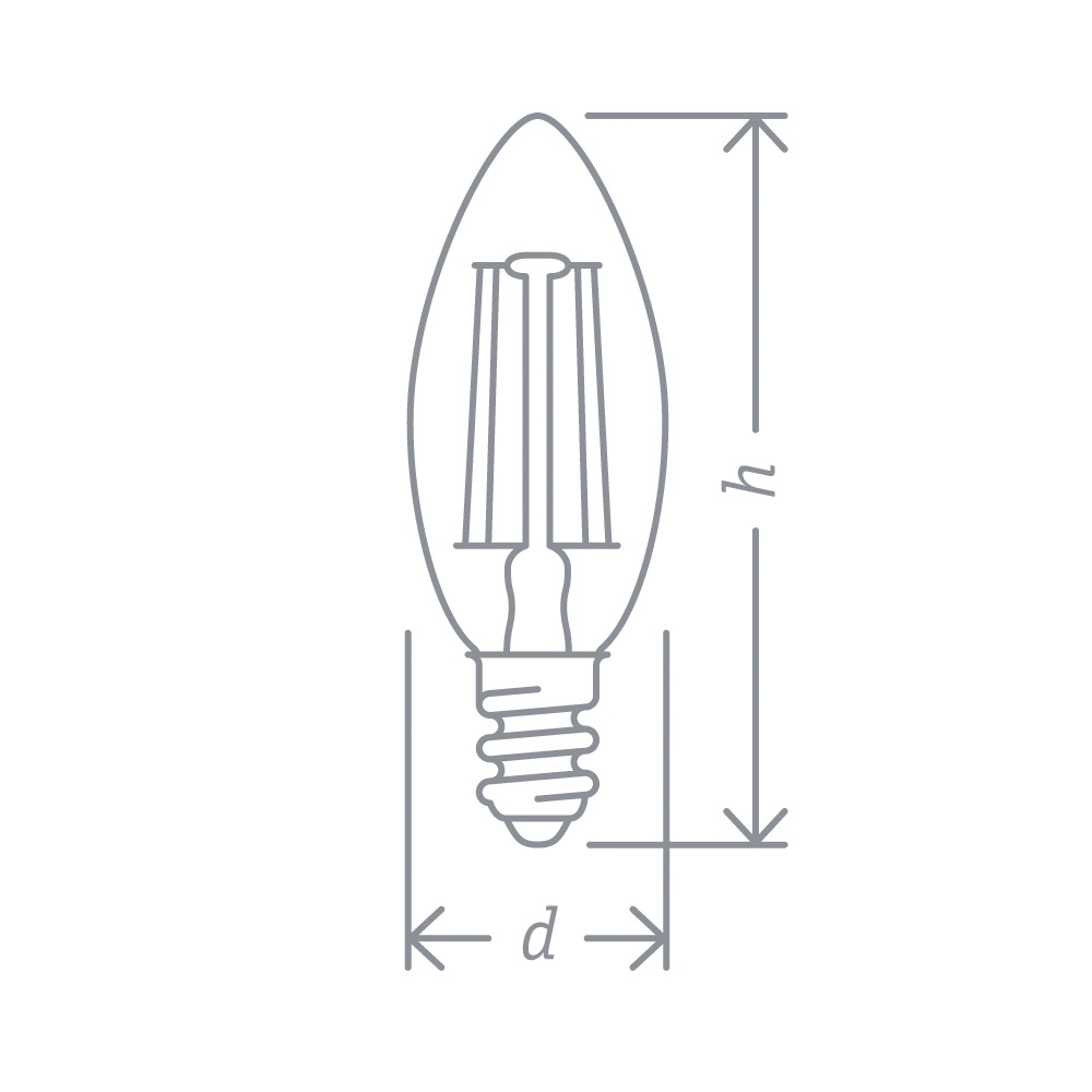 фото Лампа navigator filament свеча 6вт e14 тепл.