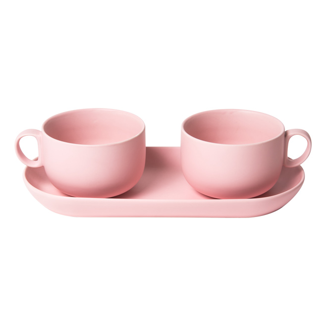 Набор чашек для завтрака Bitossi BHC06756/BHC6756, цвет розовый - фото 1