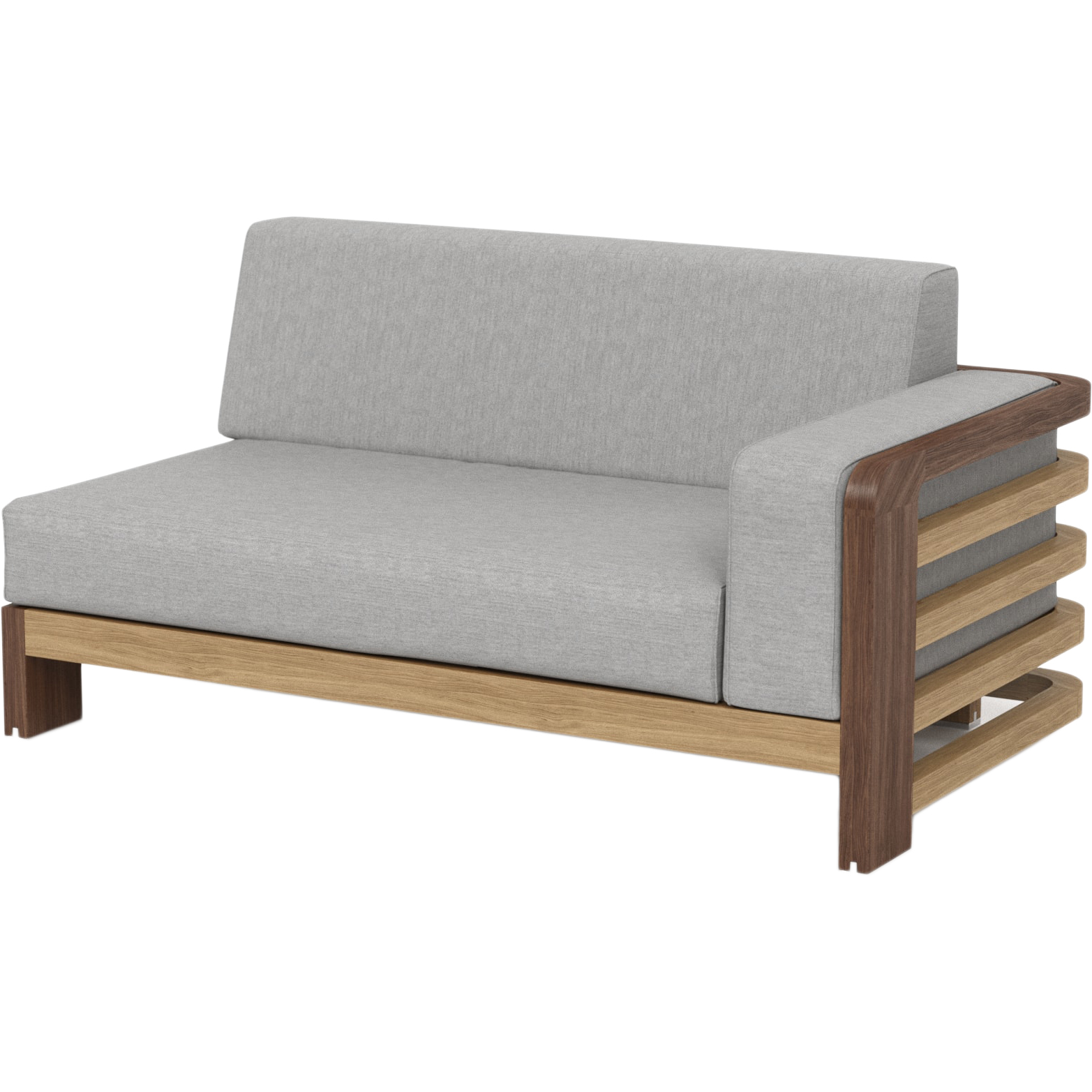 

Кушетка правая 740 х 1445 х 830 ироко светло-серый - LG.12.22.169