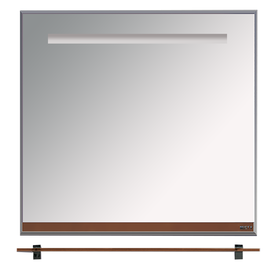 фото Зеркало с полочкой джулия 90 коричневое мисти