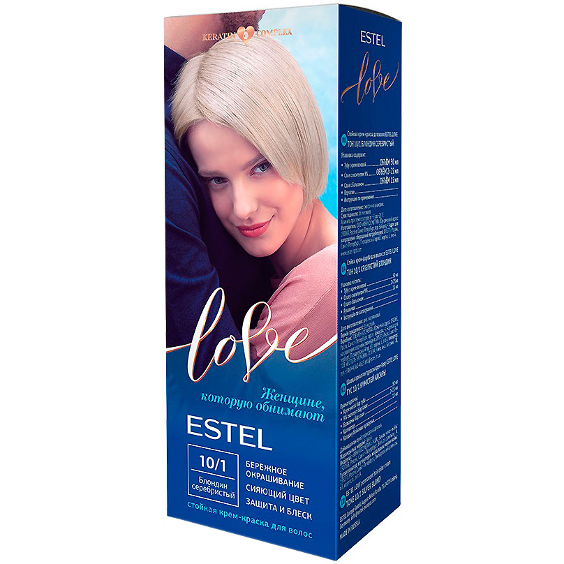 фото Крем-краска для волос estel love 10/1 блондин серебристый 115 мл