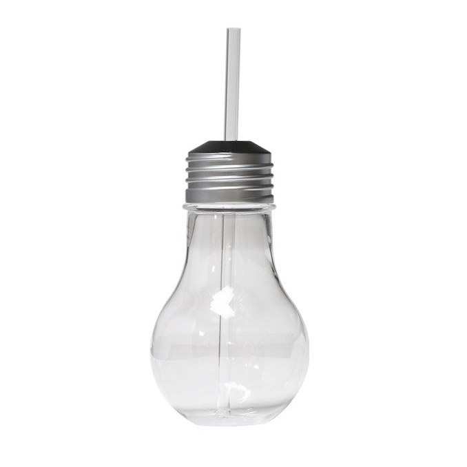 Бокал-лампочка с соломинкой Diligence4us Light Bulb для напитков 0,42 л, цвет прозрачный - фото 1