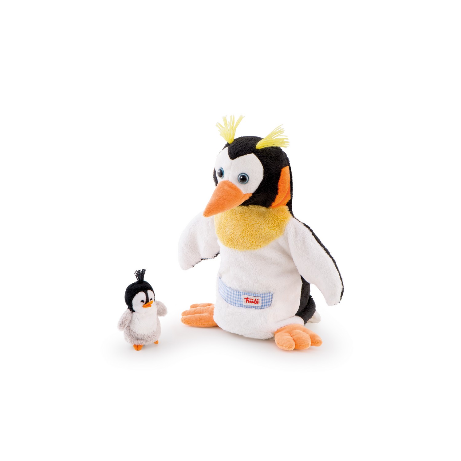 фото Мягкая игрушка на руку trudi пингвин с пингвиненком 28 см