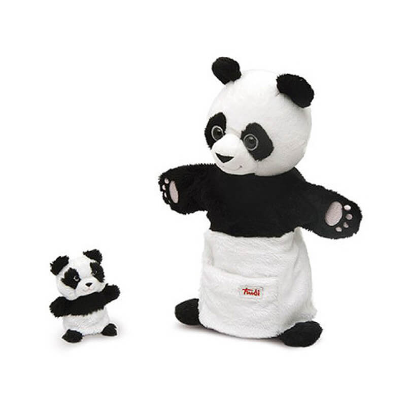 фото Мягкая игрушка на руку trudi панда с детенышем 28 см