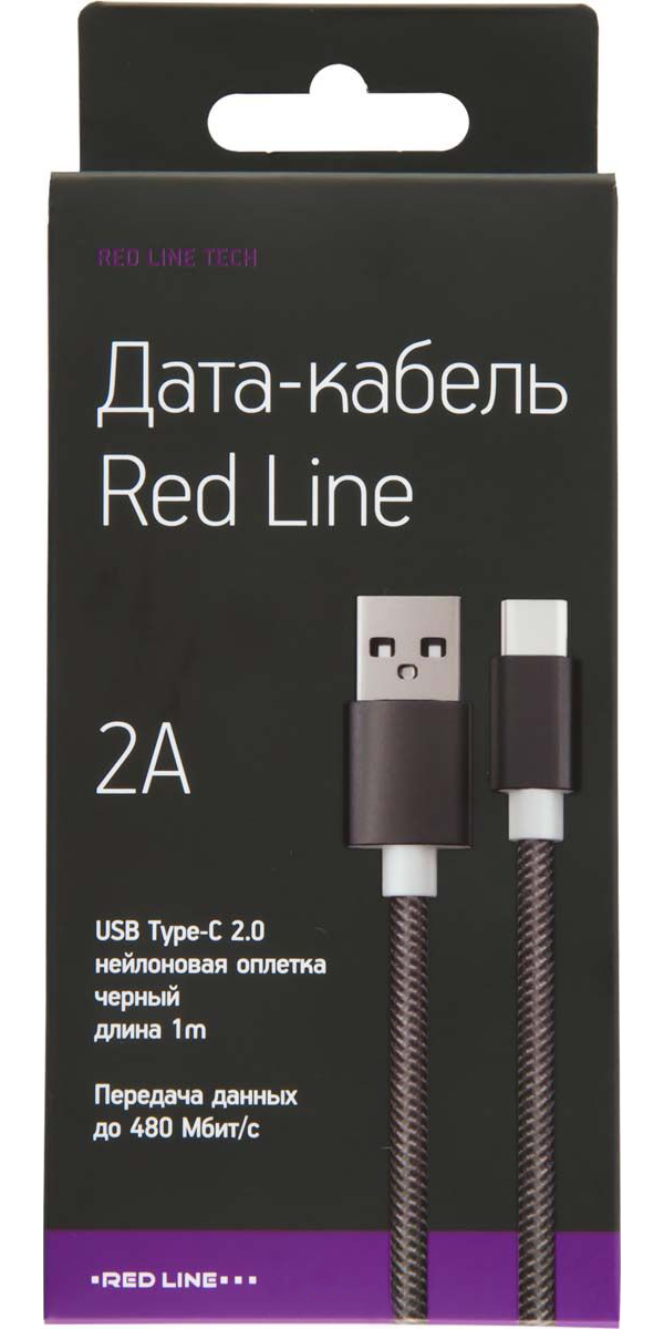 фото Кабель red line usb - usb type-c 1 м черный