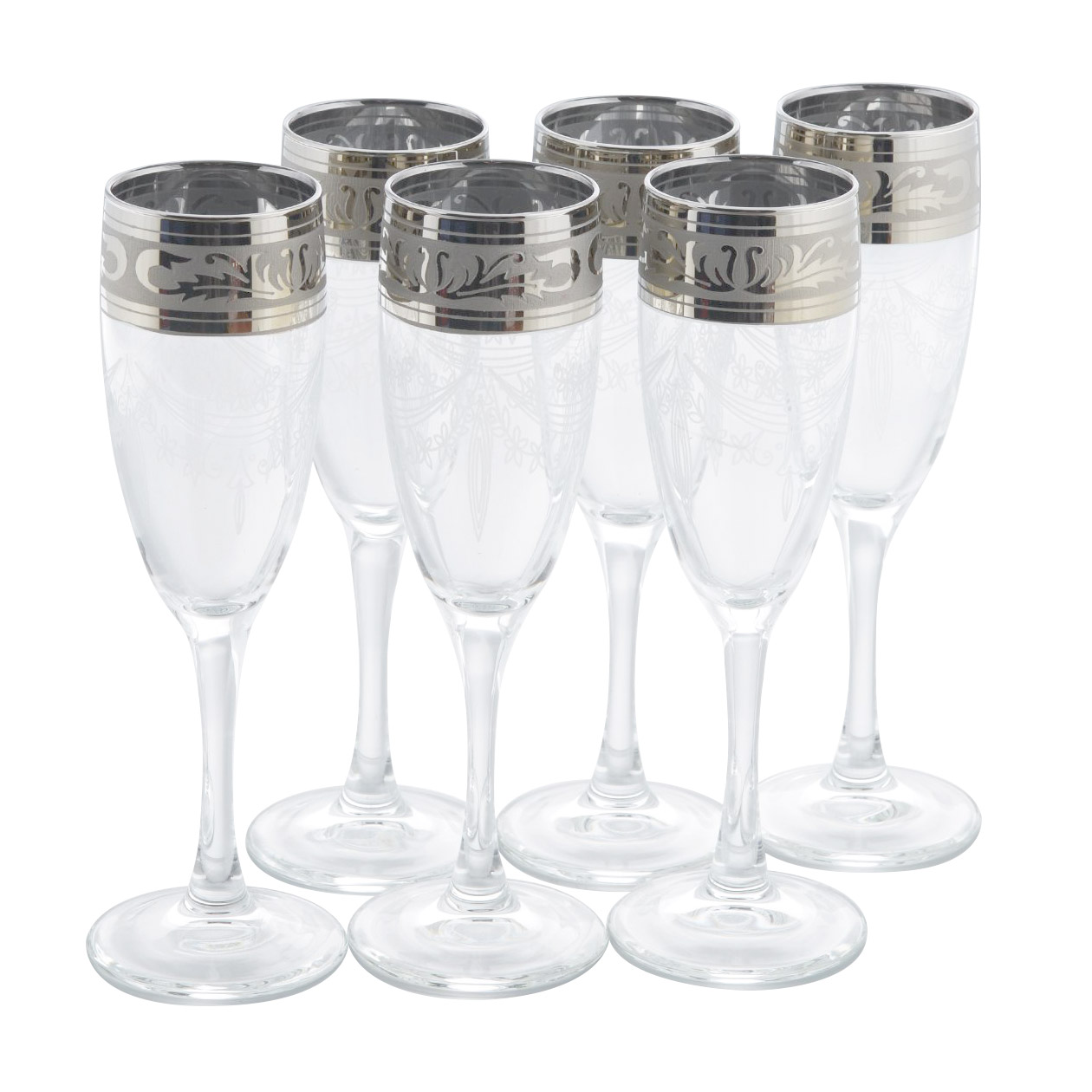 

Набор бокалов Гусь-хрустальный̆ Русский Узор для шампанского 0,17 л, Прозрачный;золотой