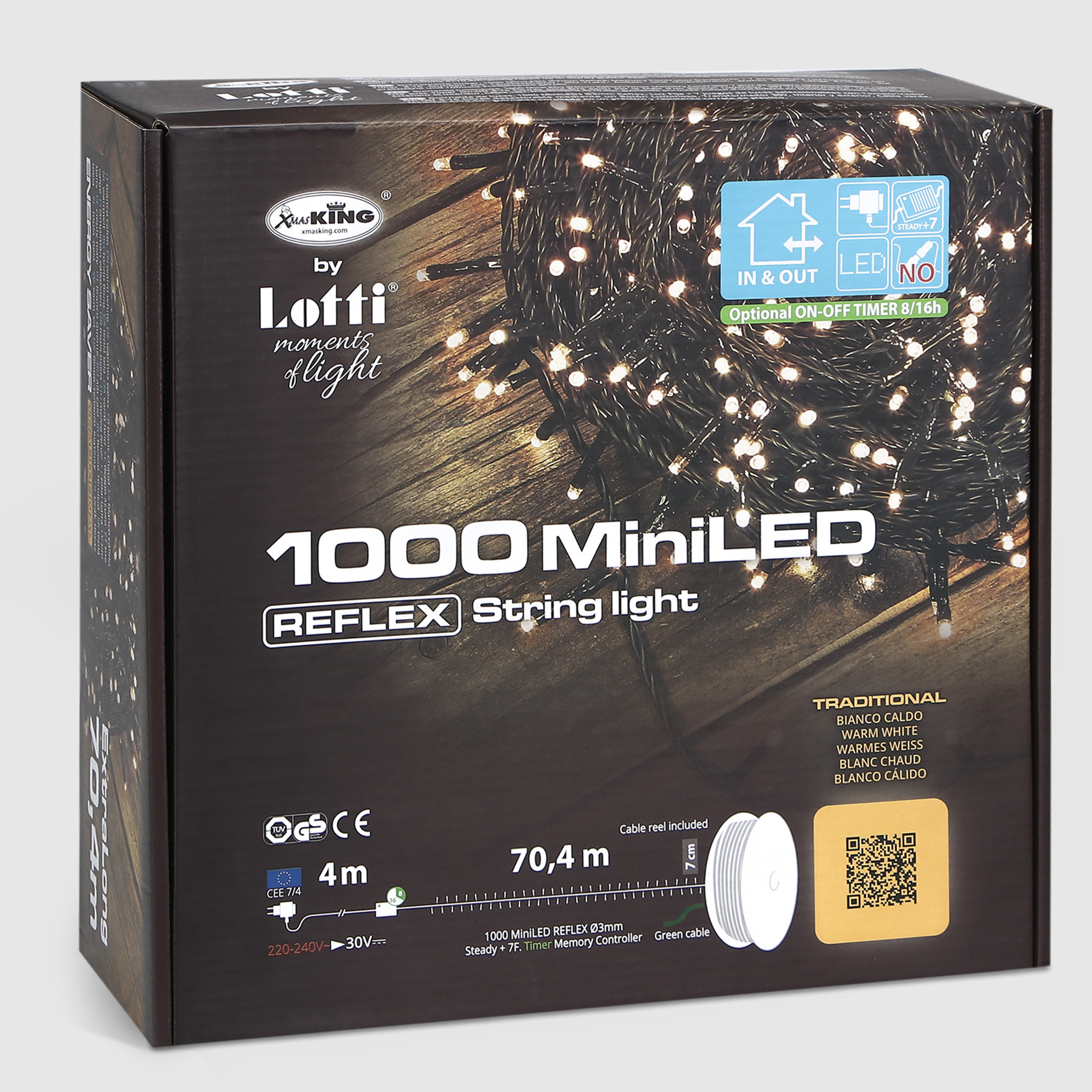 фото Гирлянда уличная lotti 40229 1000 led 8 эффектов 4+70,4 м со стартовым шнуром