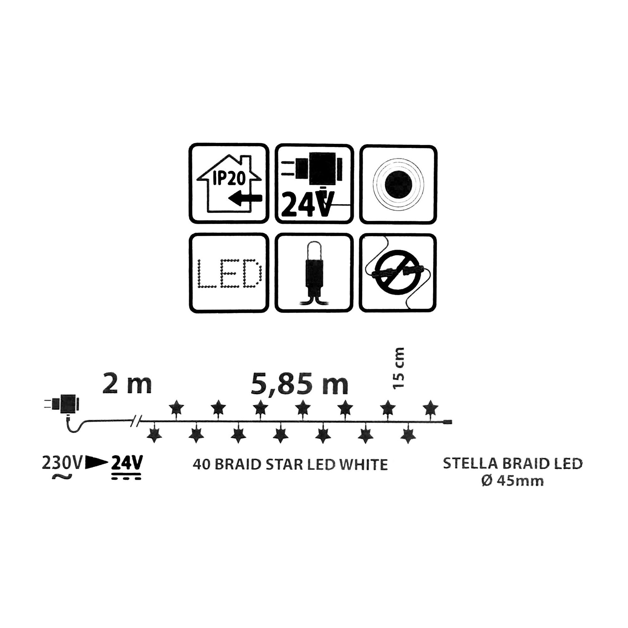 фото Гирлянда звезды lotti 40led w d45mm 2+5.85m