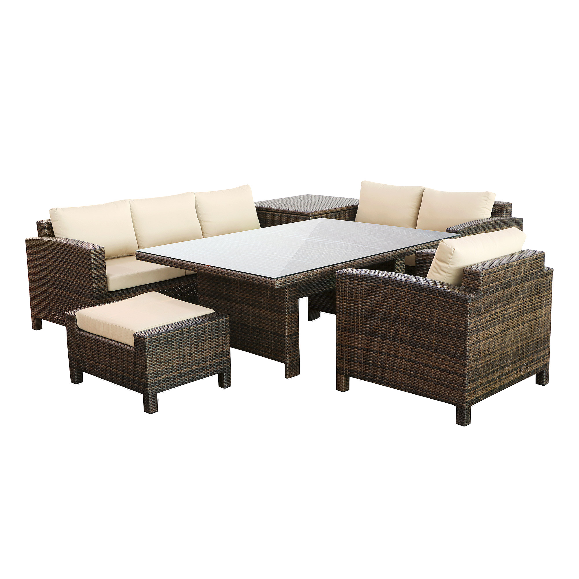 Комплект мебели OBT Daisy (коричневый), цвет бежевый, размер 131х80х73/187х80х73 см