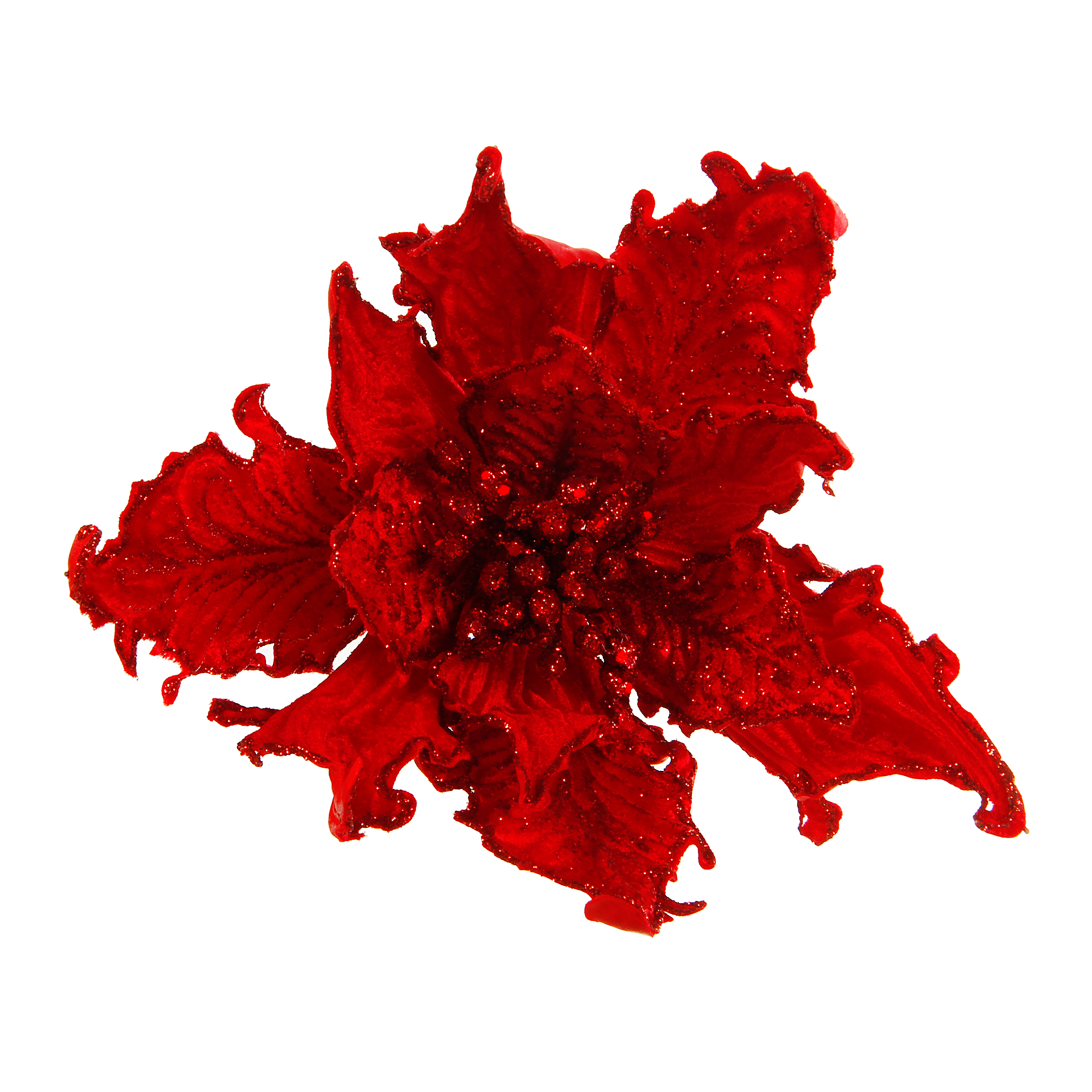 Цветок пуансеттия на клипсе красный Artborne