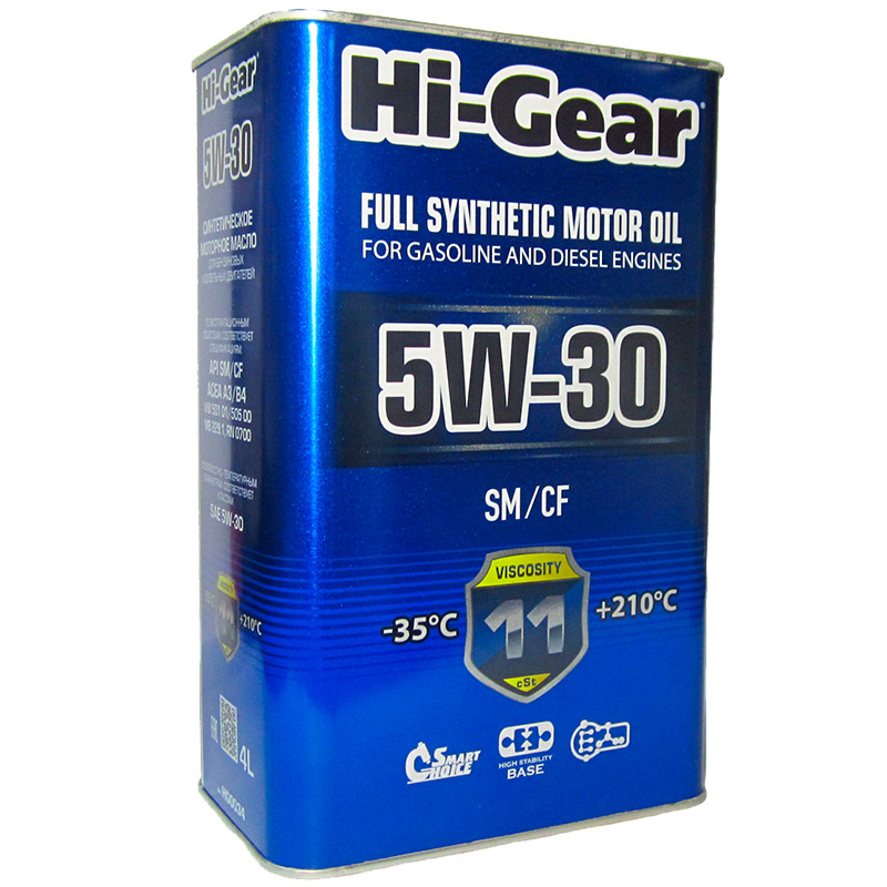 фото Масло моторное синтетическое 4л 5w-30 sm/cf hi-gear hg0034p