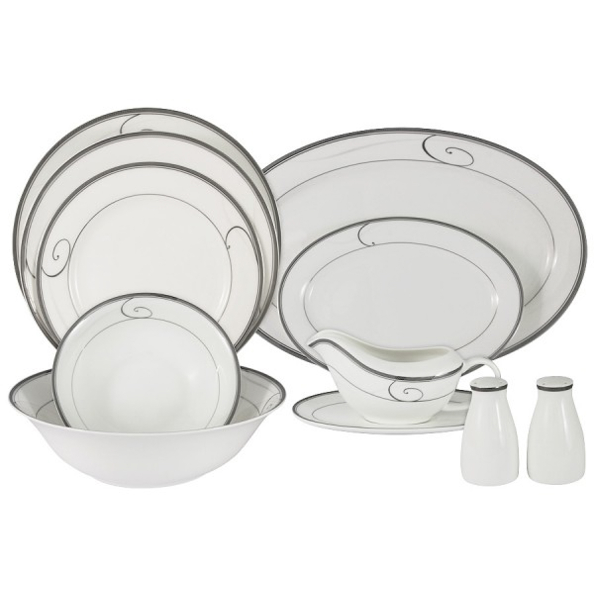 

Сервиз обеденный Anna lafarg Волна 50 предметов 12 персон, Белый