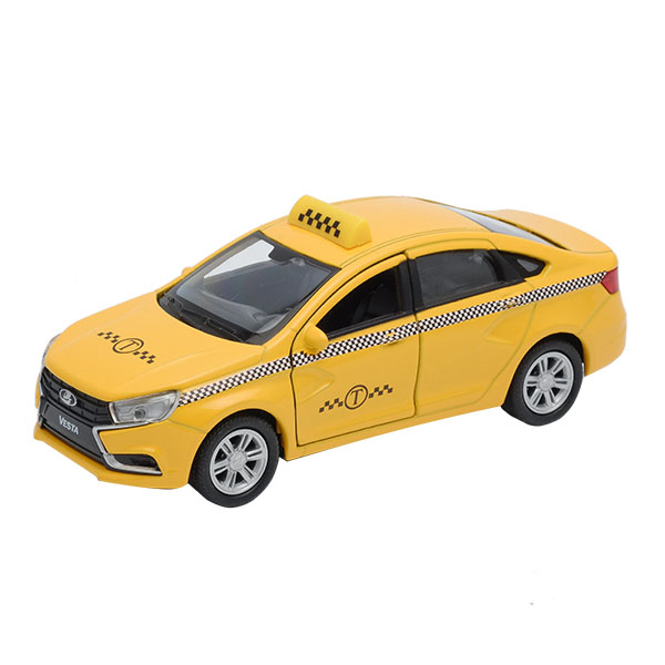 Игрушка модель машины Welly LADA Vesta  Такси 1:34-39 - фото 1
