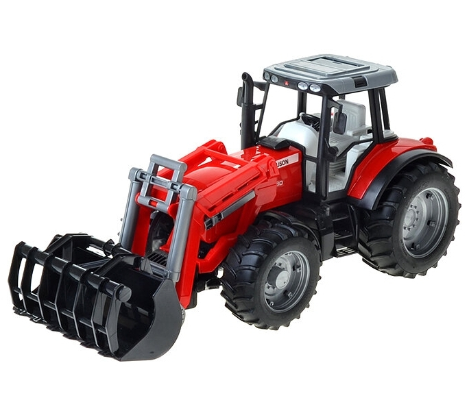 фото Трактор bruder massey ferguson 7480, с погрузчиком и прицепом