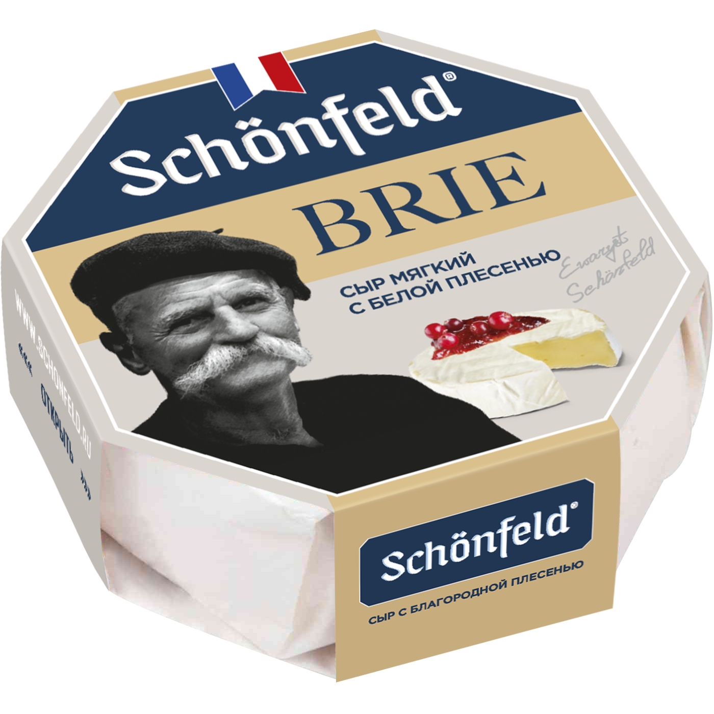 

Сыр Schonfeld Brie мягкий с белой плесенью 60% 125 г