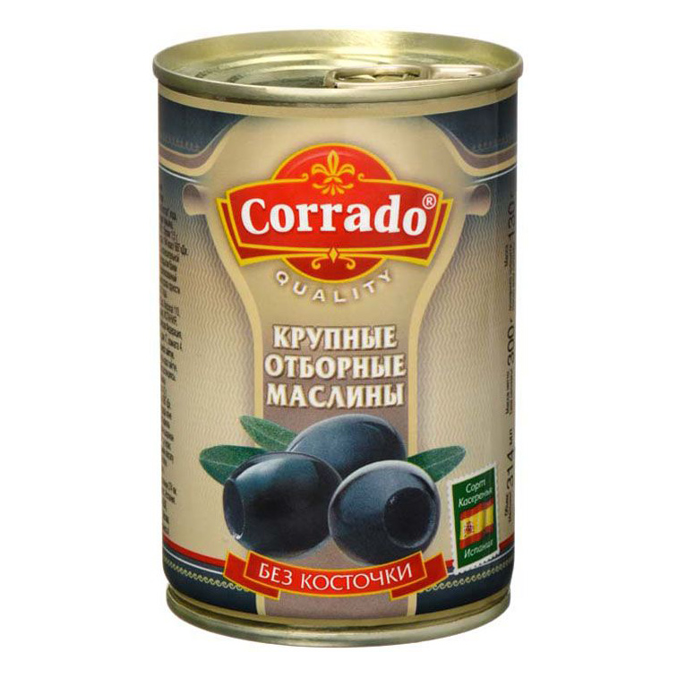 фото Маслины corrado крупные отборные без косточки 300 г