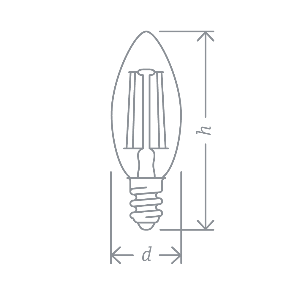 фото Лампа navigator filament свеча 4вт e14 холодная