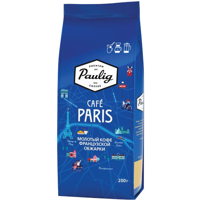 Кофе молотый Paulig Cafe Paris 200 г без бренда кофе молотый cafe paris paulig