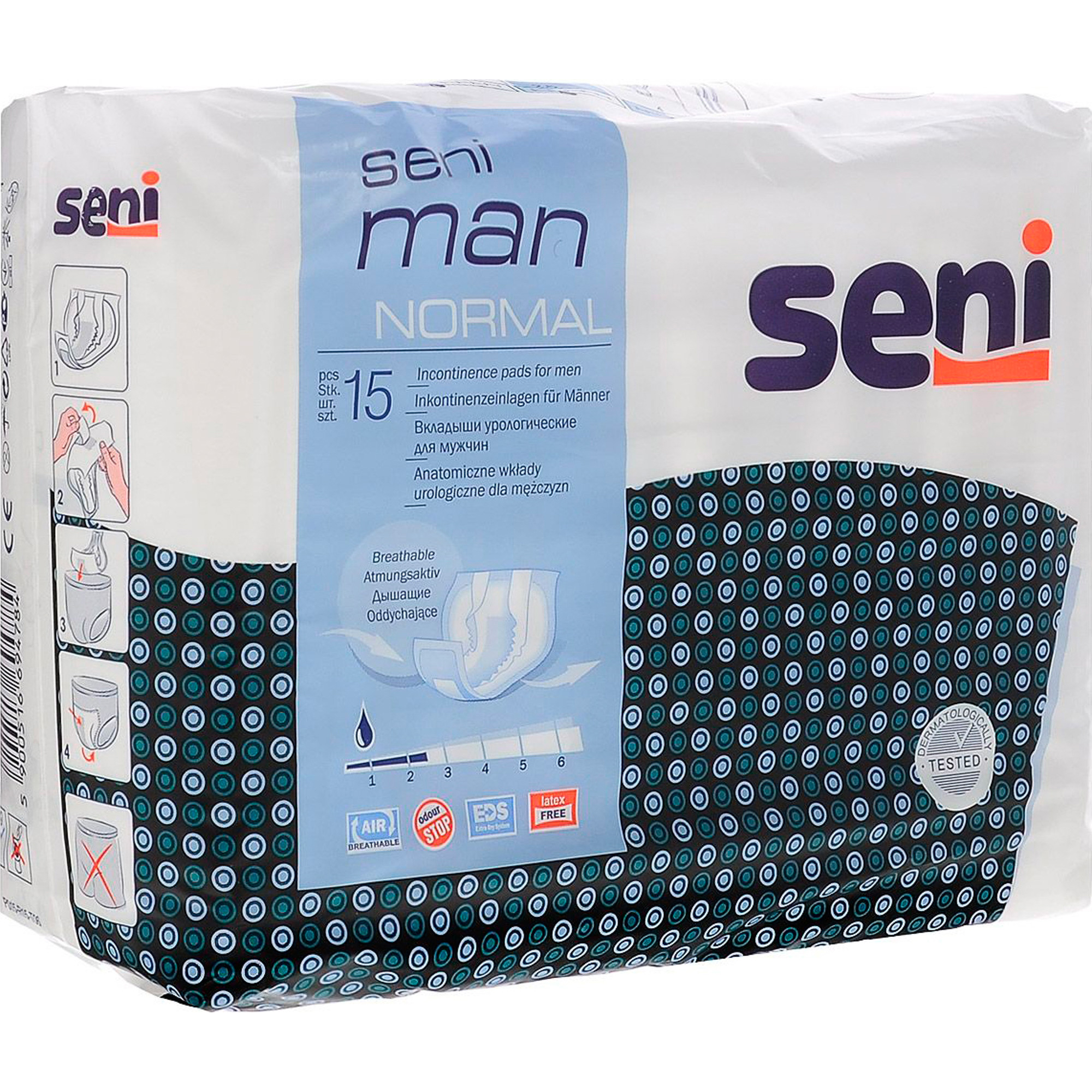 

Вкладыши урологические Seni Man Normal 15 шт