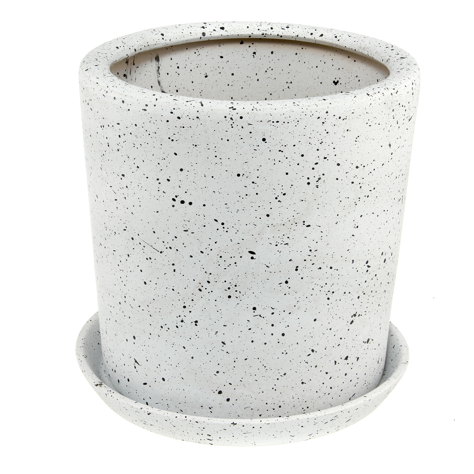Горшок Qianjin для цветов бел.камень цилиндр д25 с поддоном