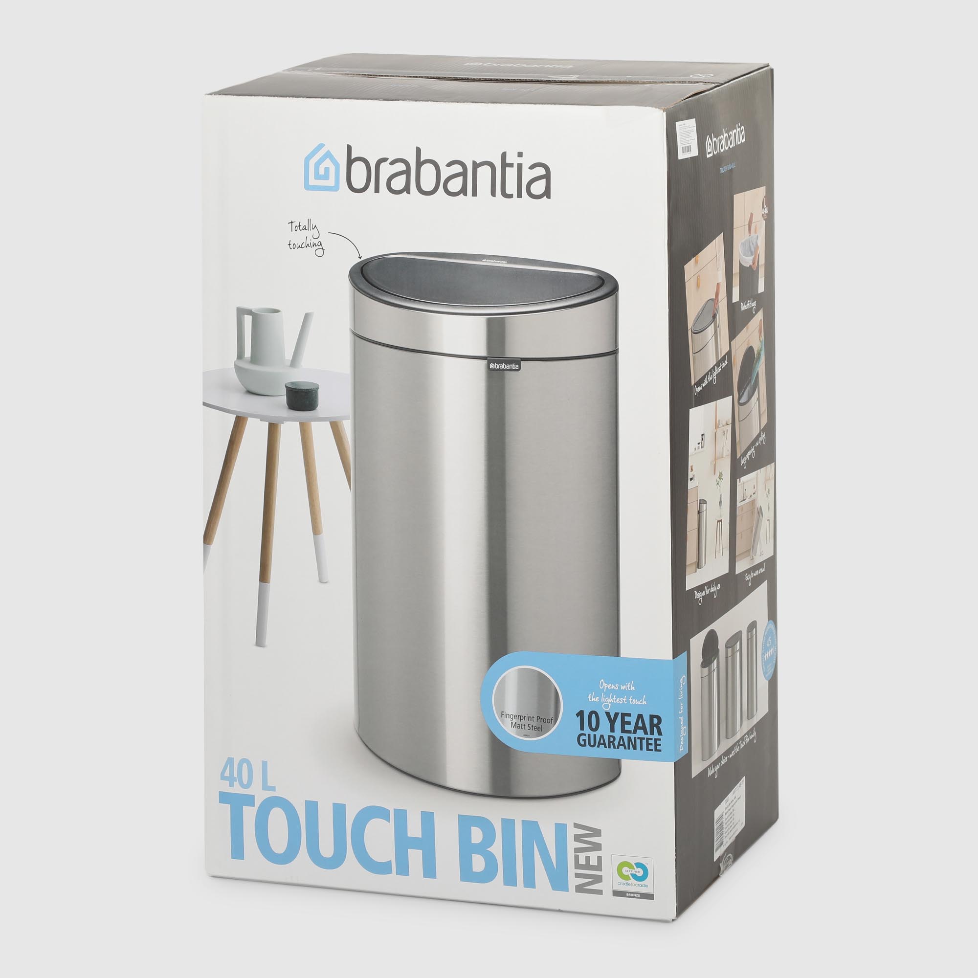 фото Бак мусорный brabantia touch bin матовый 114809 40 л