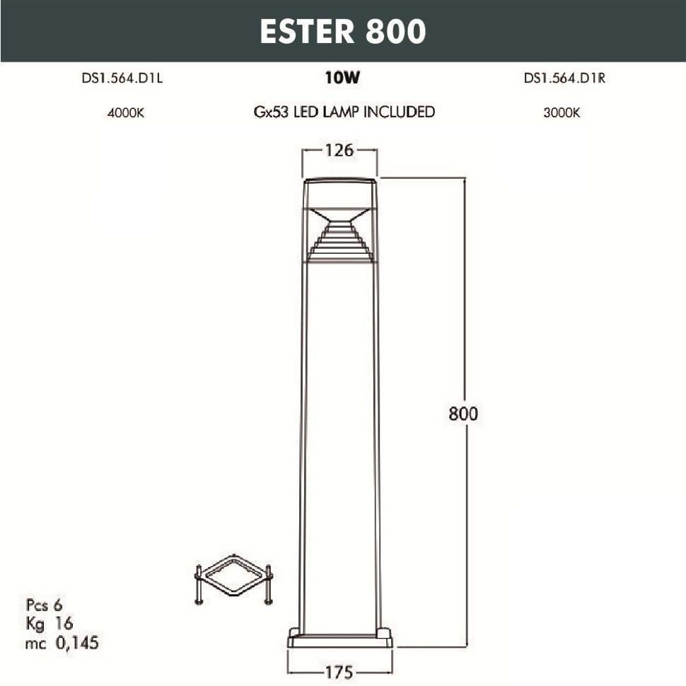 Садовый светильник-столбик FUMAGALLI ESTER 800 DS1.564.000.WXD1L, цвет белый - фото 2