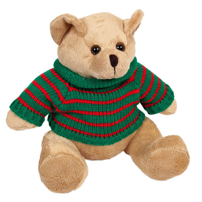 фото Медведь в свитере abtoys бежевый 12 см