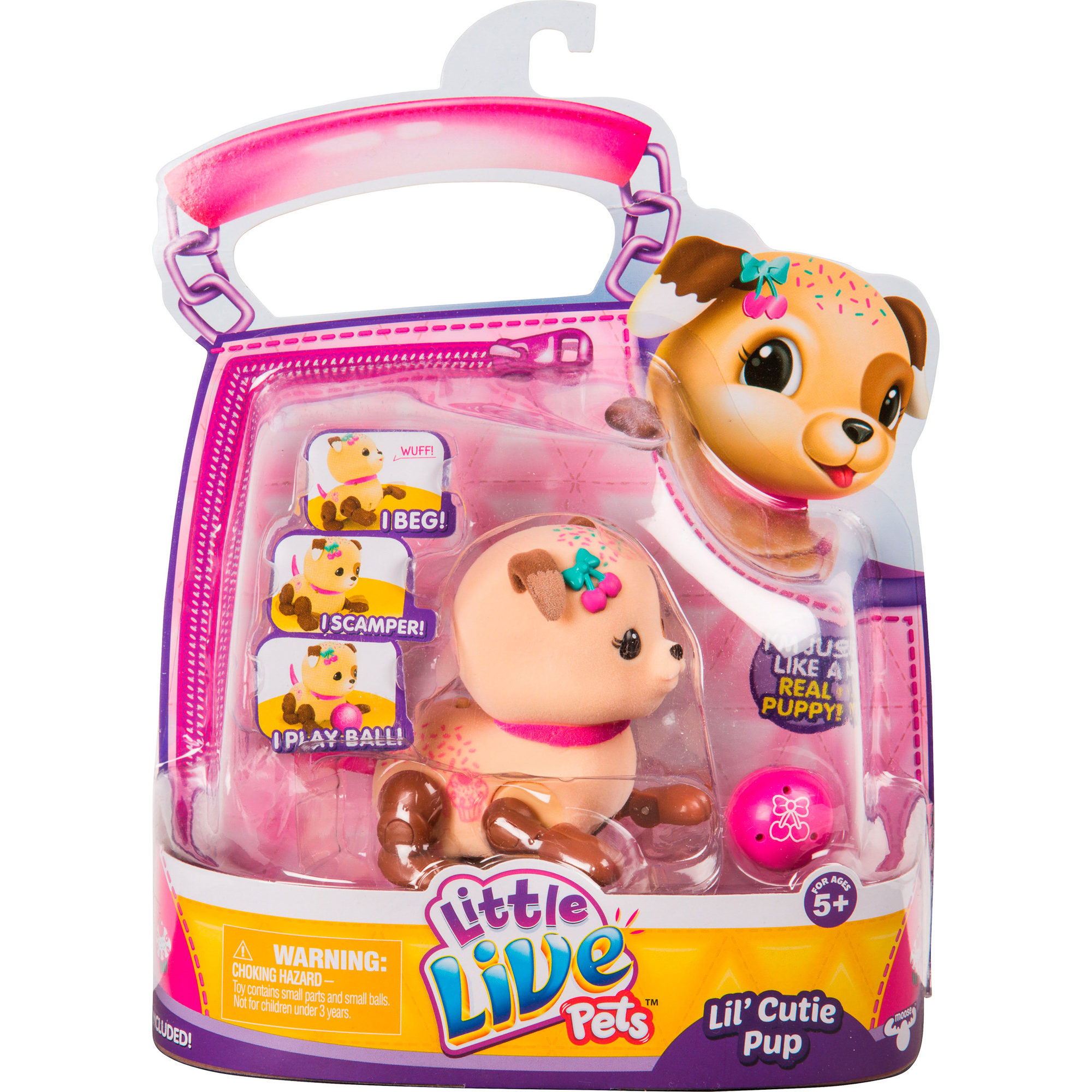 фото Игровой набор moose little live pets щенок вишенка с мячиком