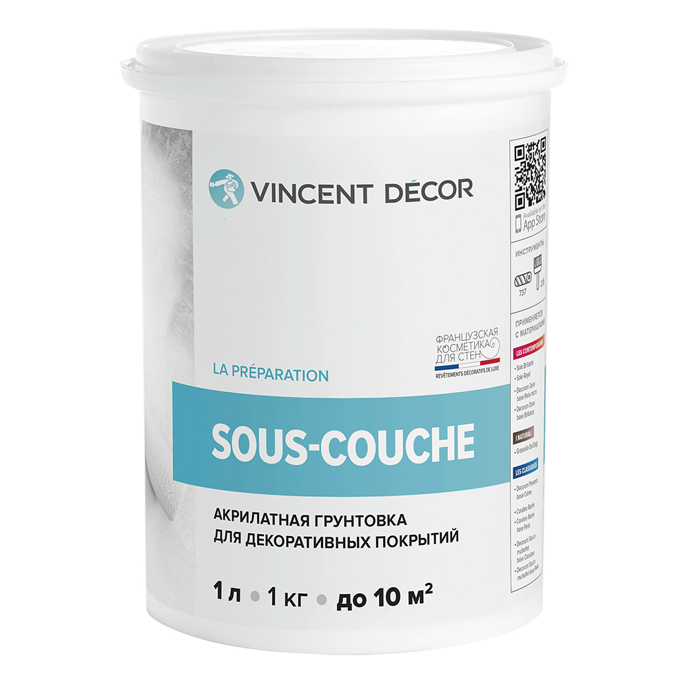 фото Грунтовка для декоративных покрытий vincent decor sous-couche 1 л