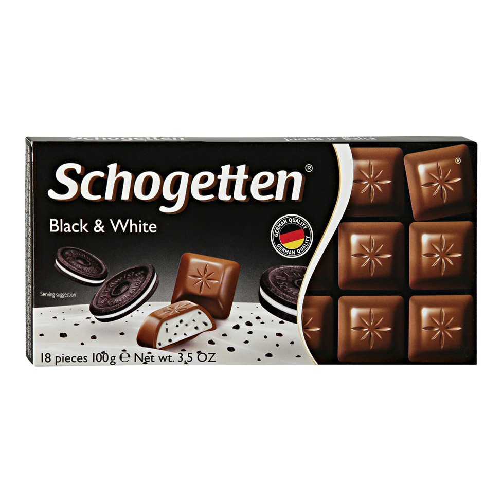 Шоколад Schogetten Black & White Молочный с кусочками печенья 100 г