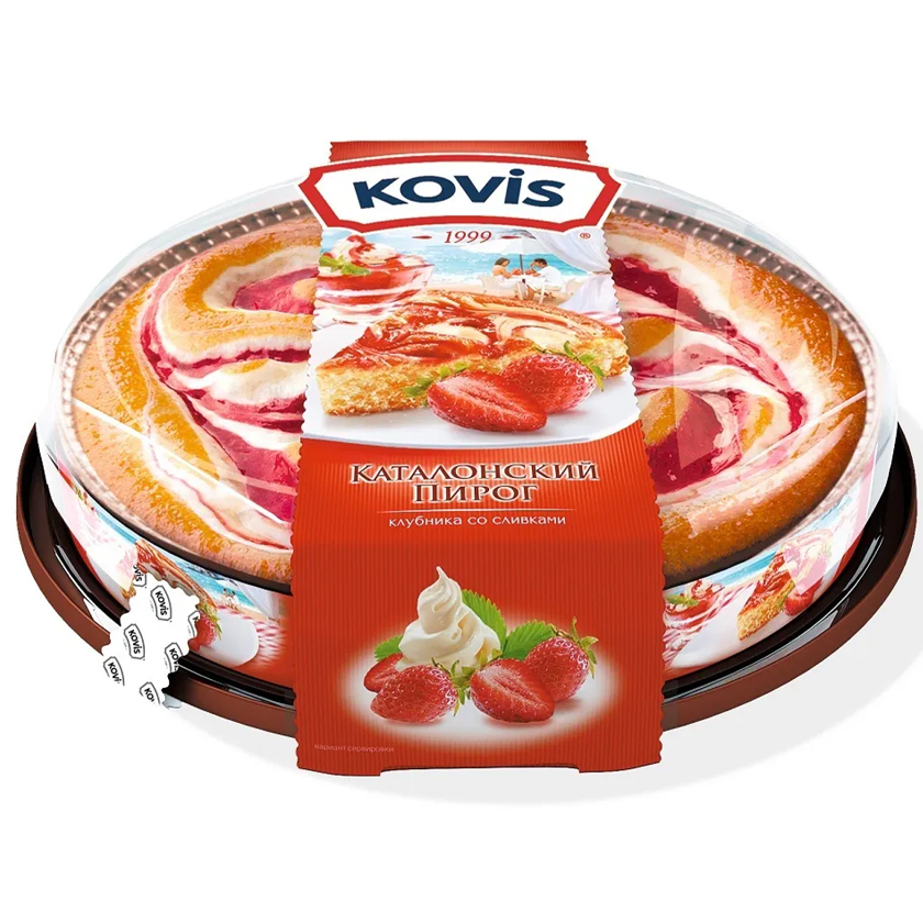 

Торт Kovis со вкусом Клубники со сливками, 400 г