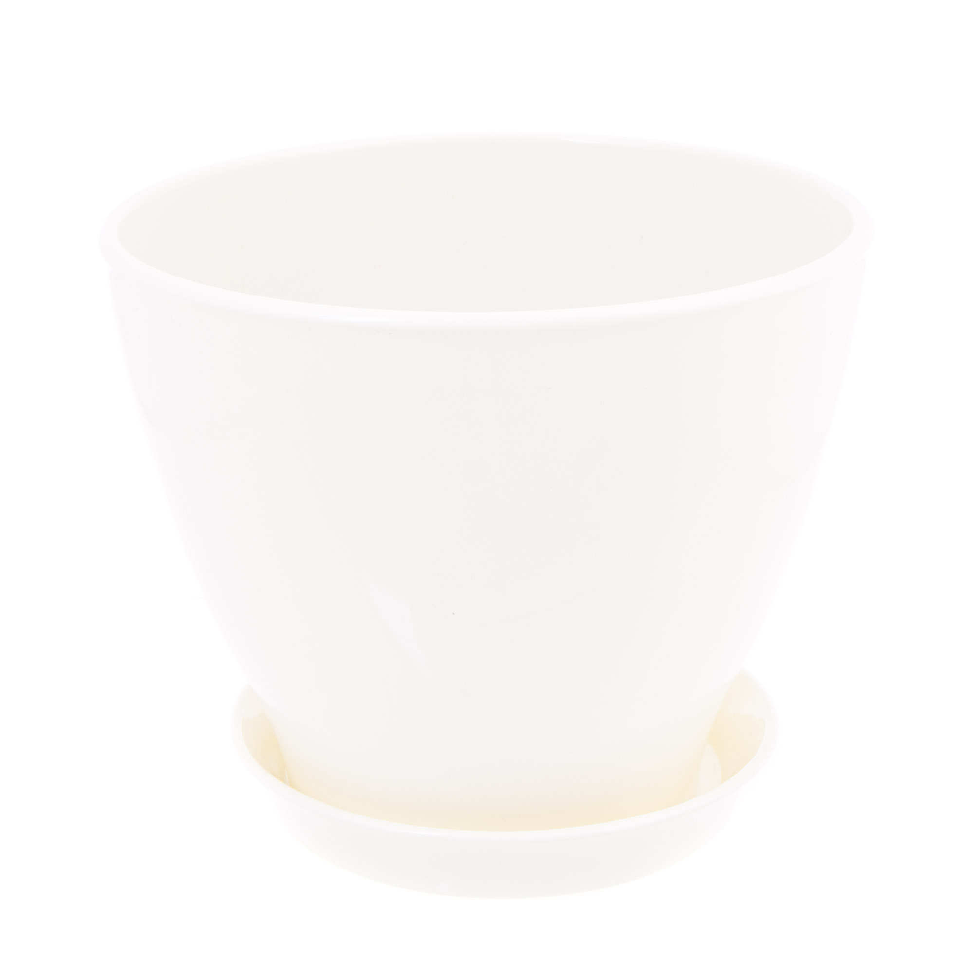 Горшок Элитная керамика Ксения глянцевый молочный 25 см - фото 1