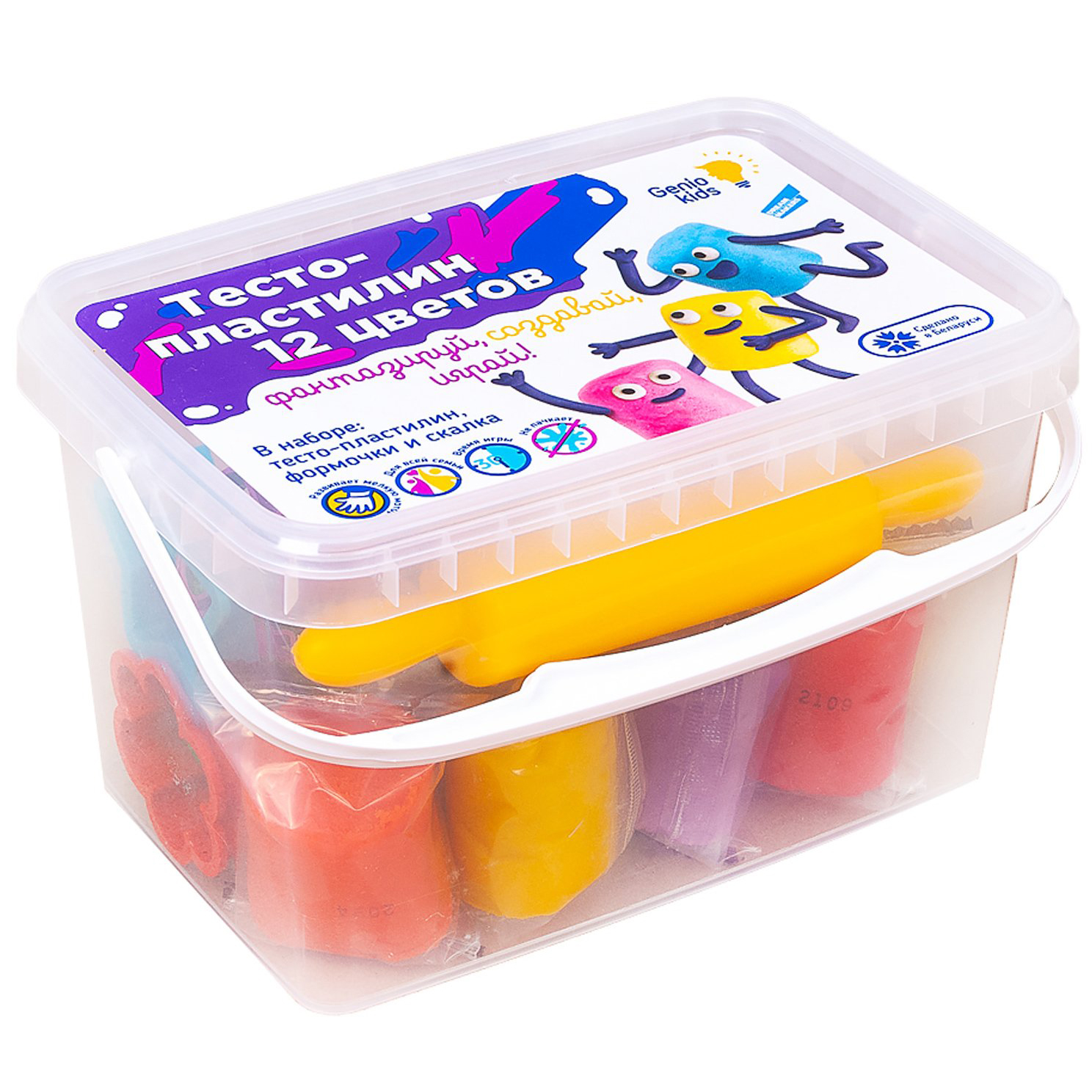 Набор для детской лепки Dream Makers Genio Kids Тесто-пластилин, 12 цветов
