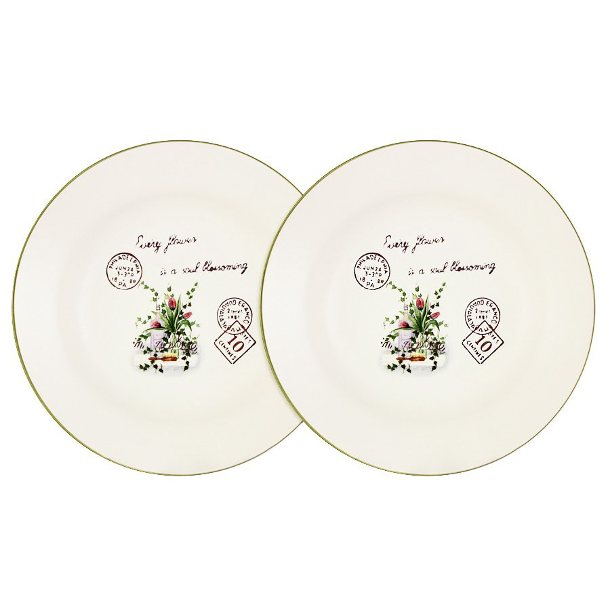 Набор из 2-х суповых тарелок Anna Lafarg Букет 21 см, цвет белый - фото 1