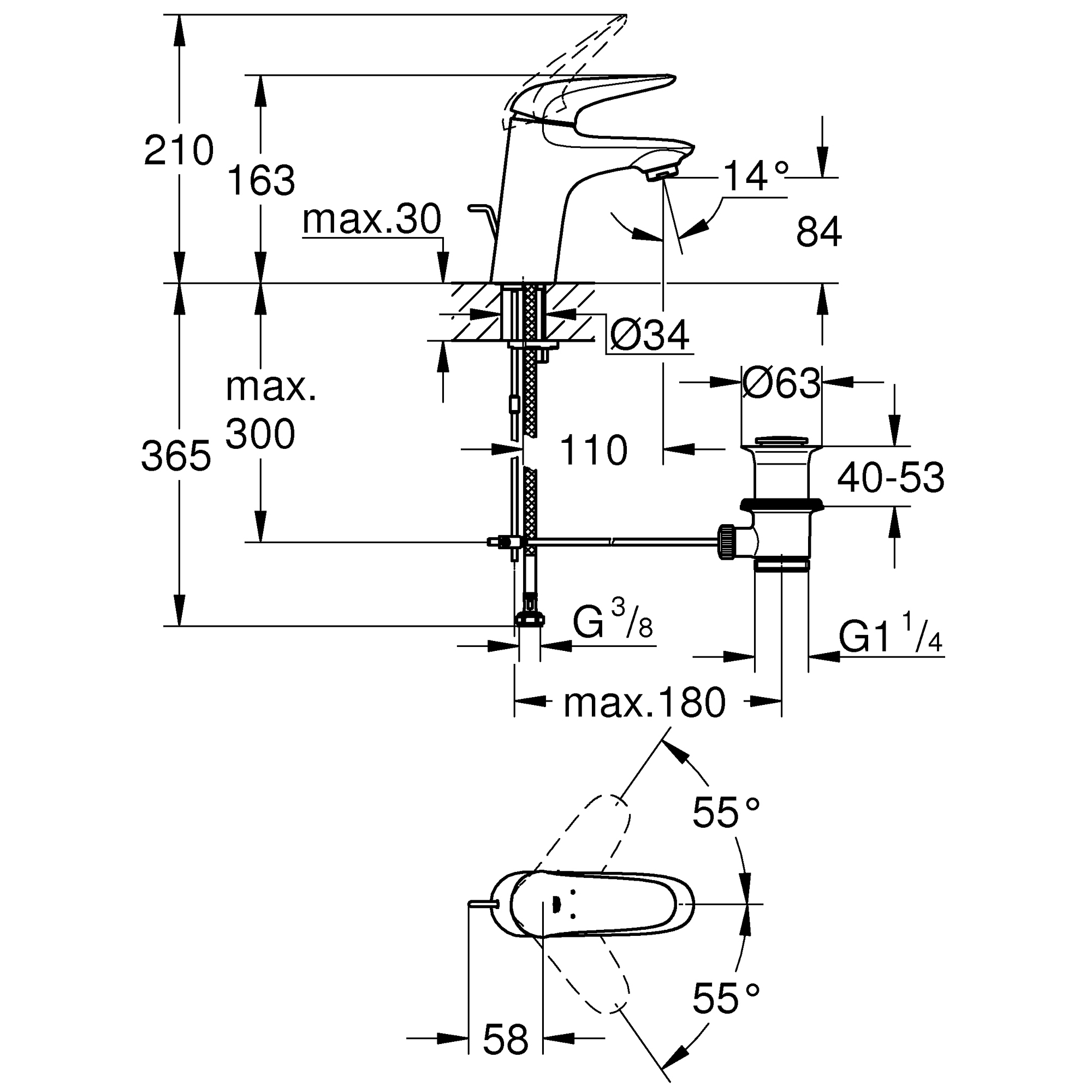 фото Смеситель для раковины wave grohe