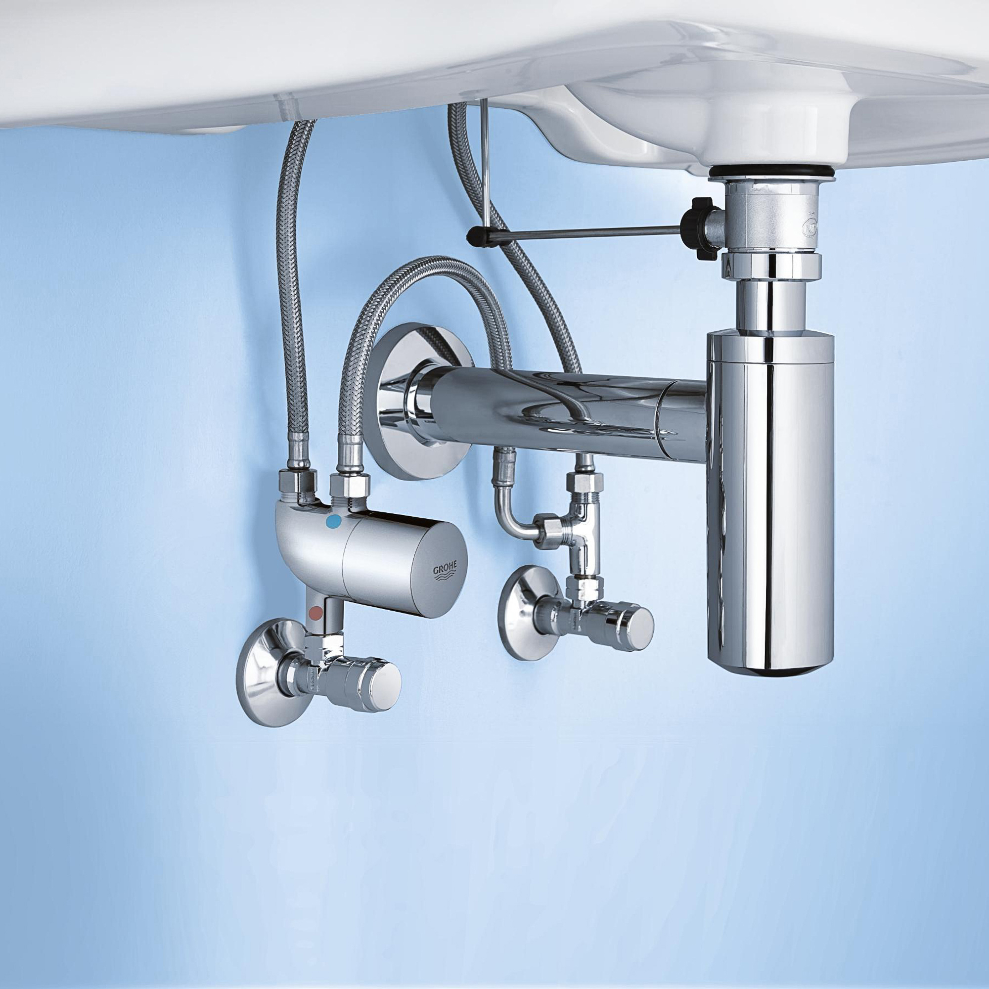 фото Термостат под раковиной grohtherm micro grohe