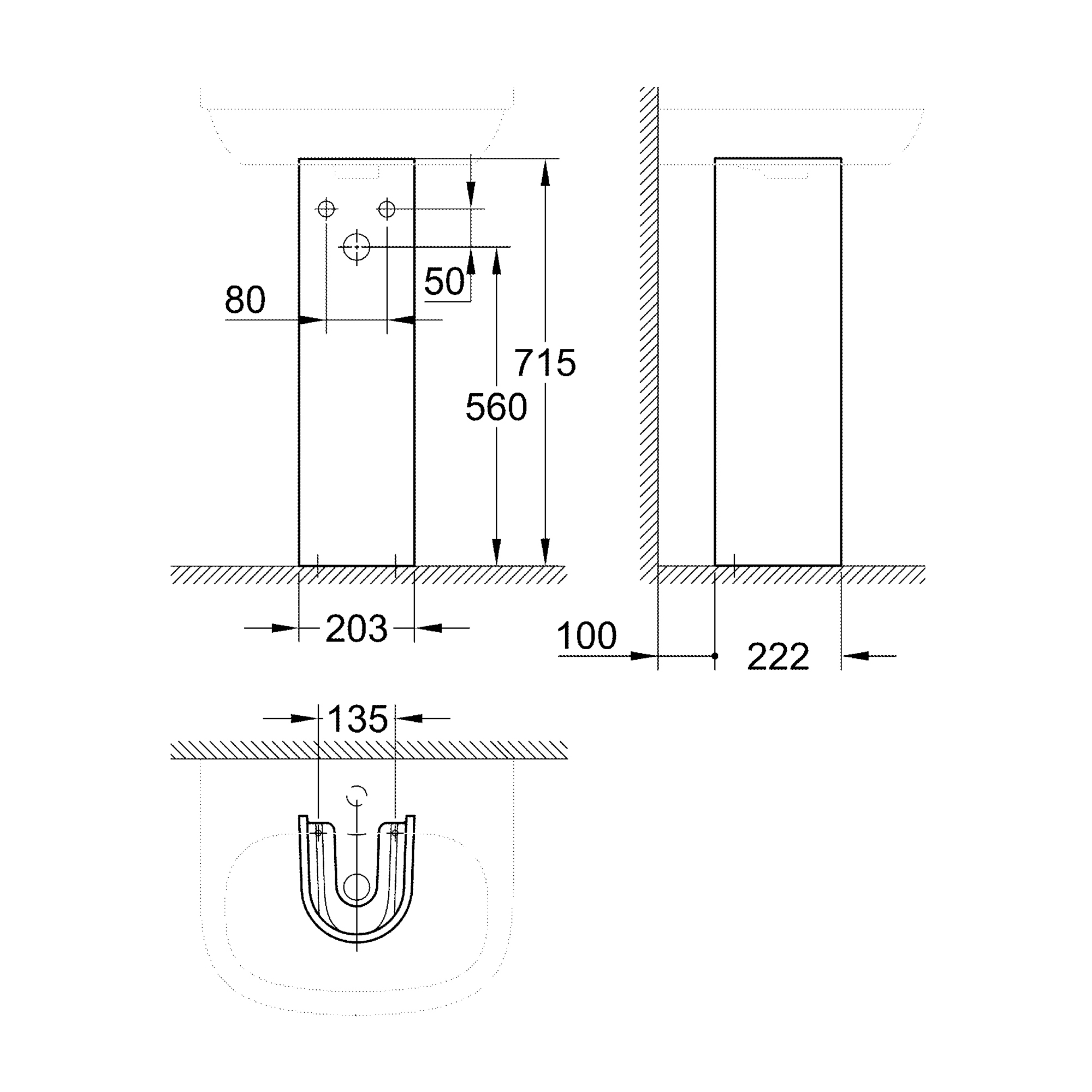 фото Пьедестал для раковины grohe euro ceramic, альпин-белый (39202000)