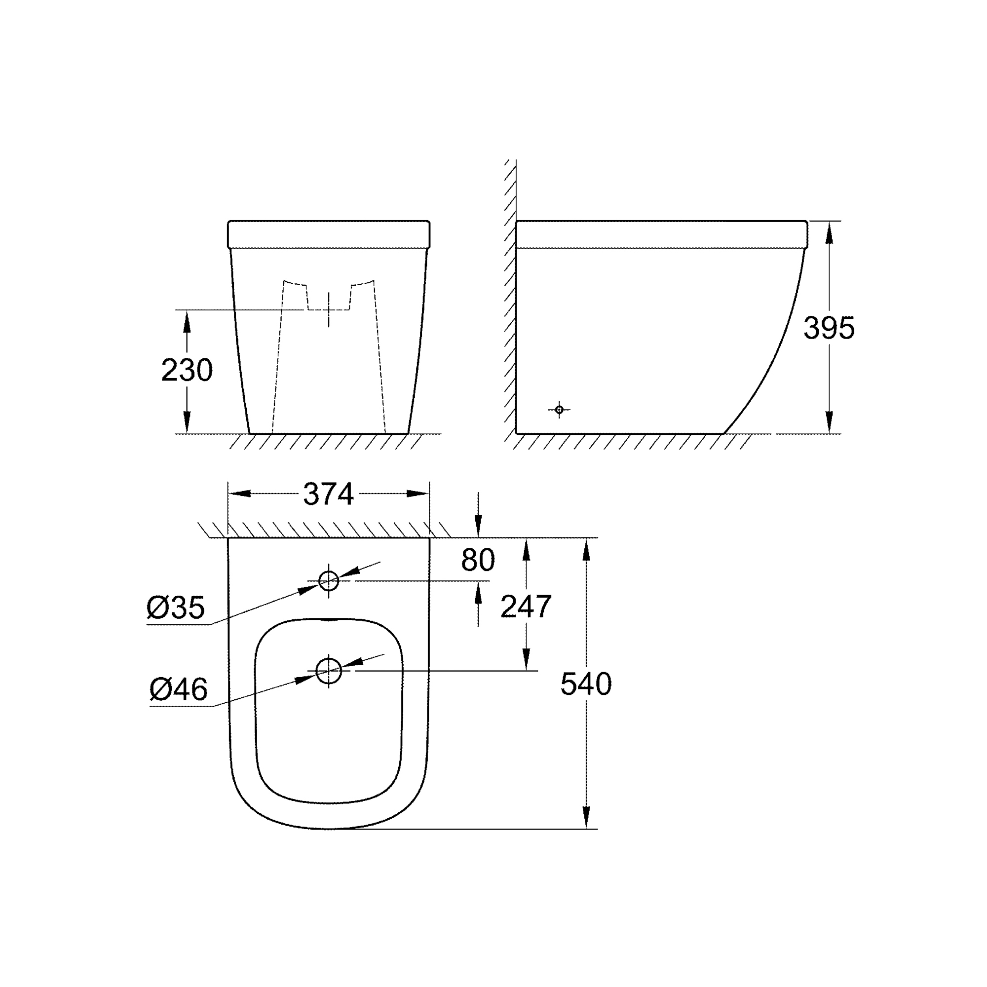 фото Напольное биде grohe euro ceramic, альпин-белый (39340000)