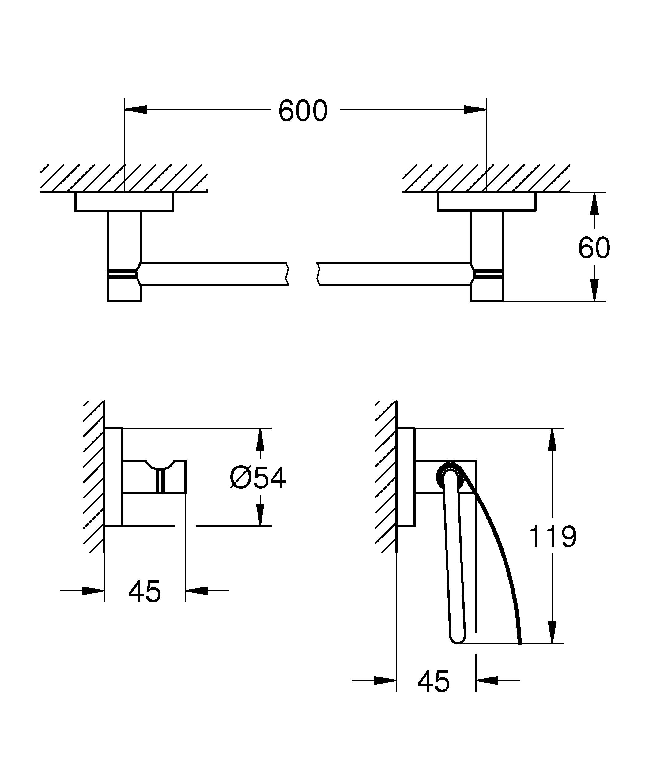 фото Набор аксессуаров grohe essentials 3 предмета (40775001)