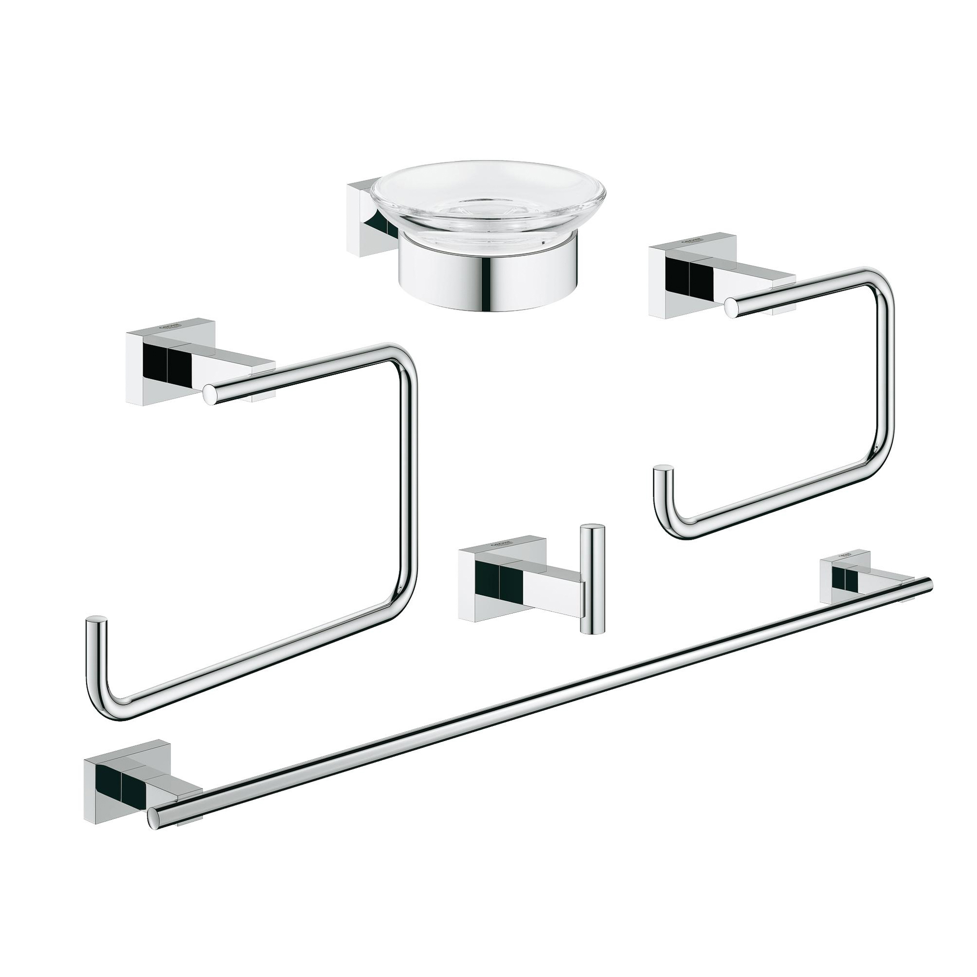 фото Набор аксессуаров grohe essentials cube (5 предметов), хром (40758001)