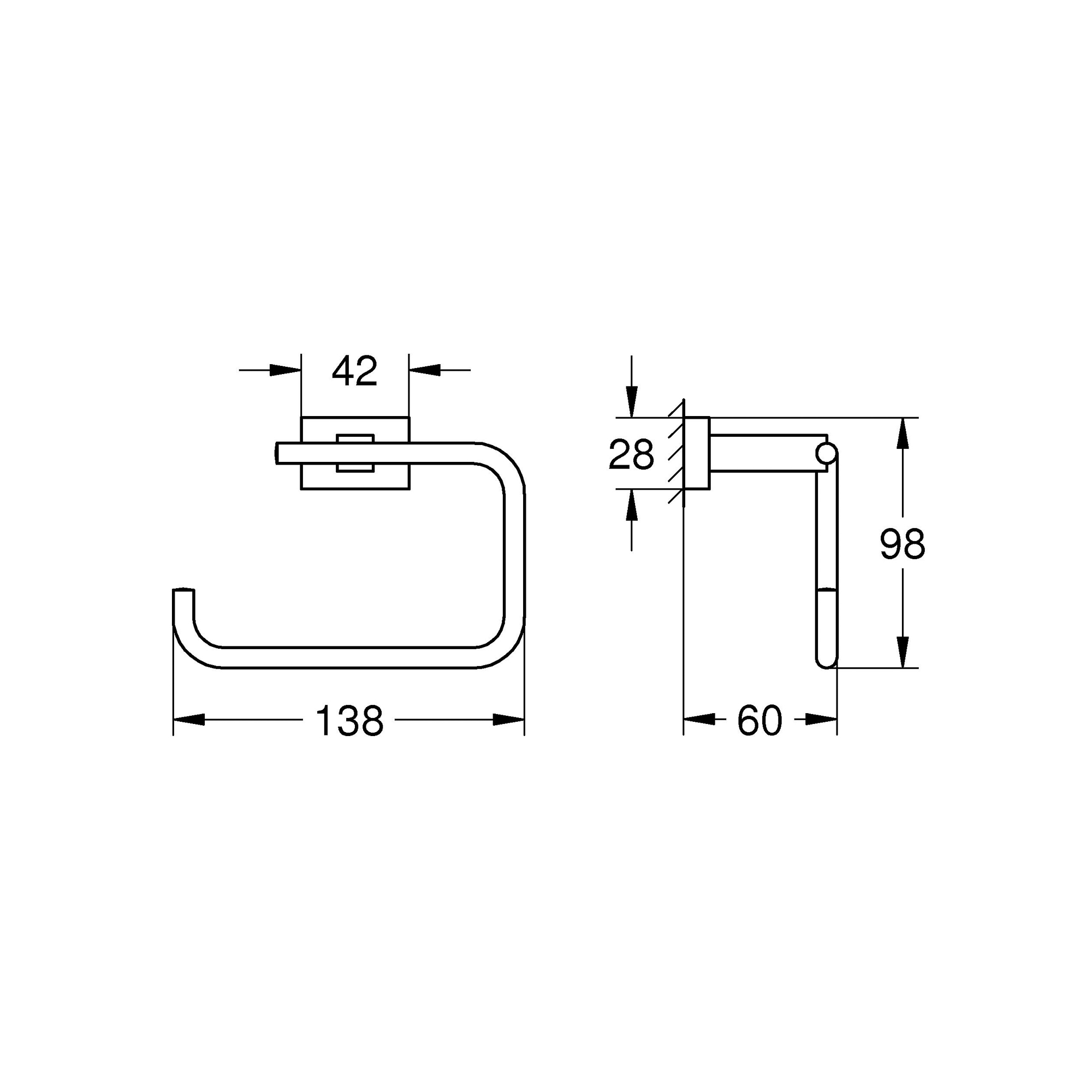 фото Держатель бумаги grohe essentials cube без крышки, хром (40507001)