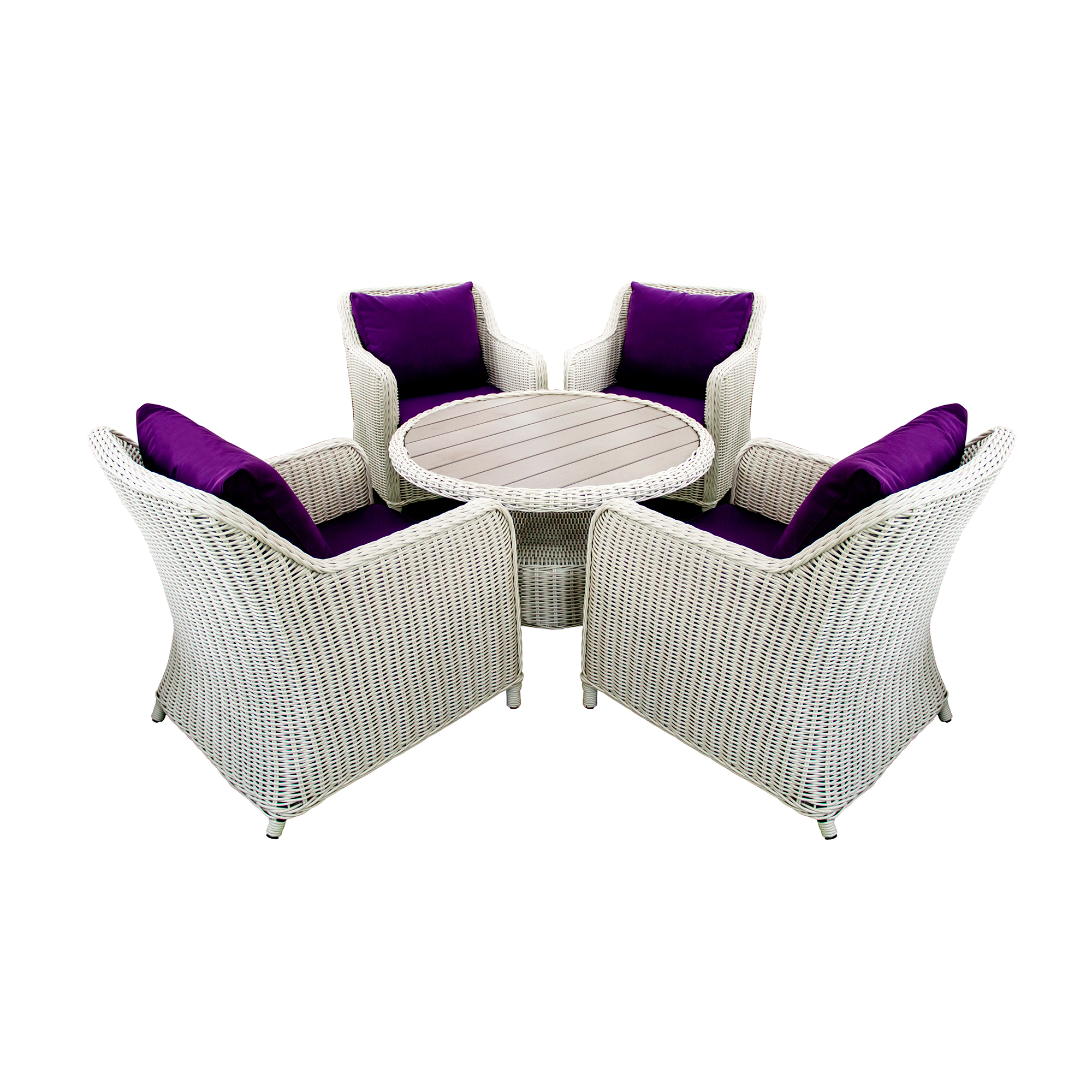 Комплект мебели Yuhang 5 предметов (Yh-c1626w-1/yh-s4626p), цвет светло-серый, размер 82х75х78 см - фото 1