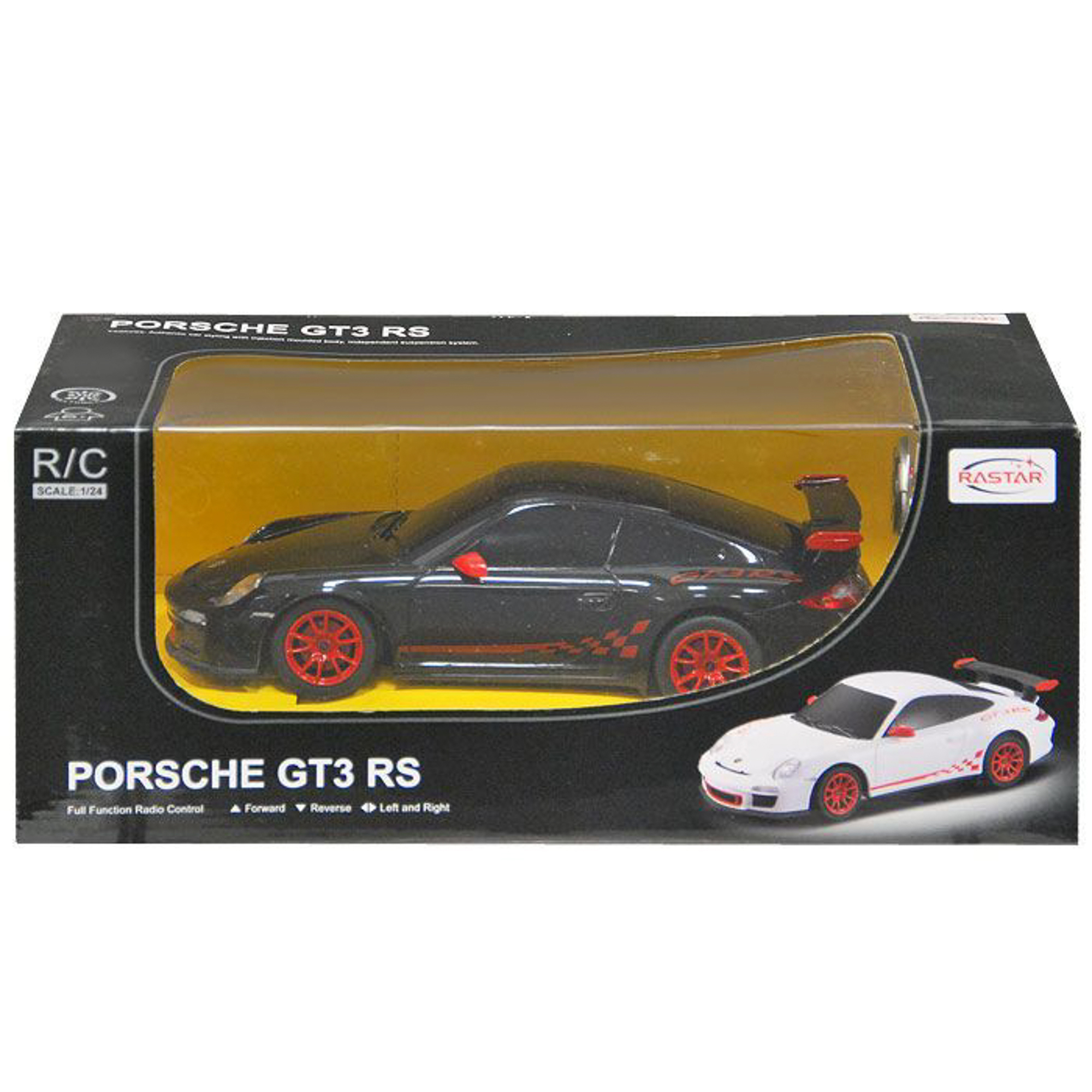 

Радиоуправляемая модель Rastar Porsche GT3 RS 1:24 (черная) 27MHz, Черный