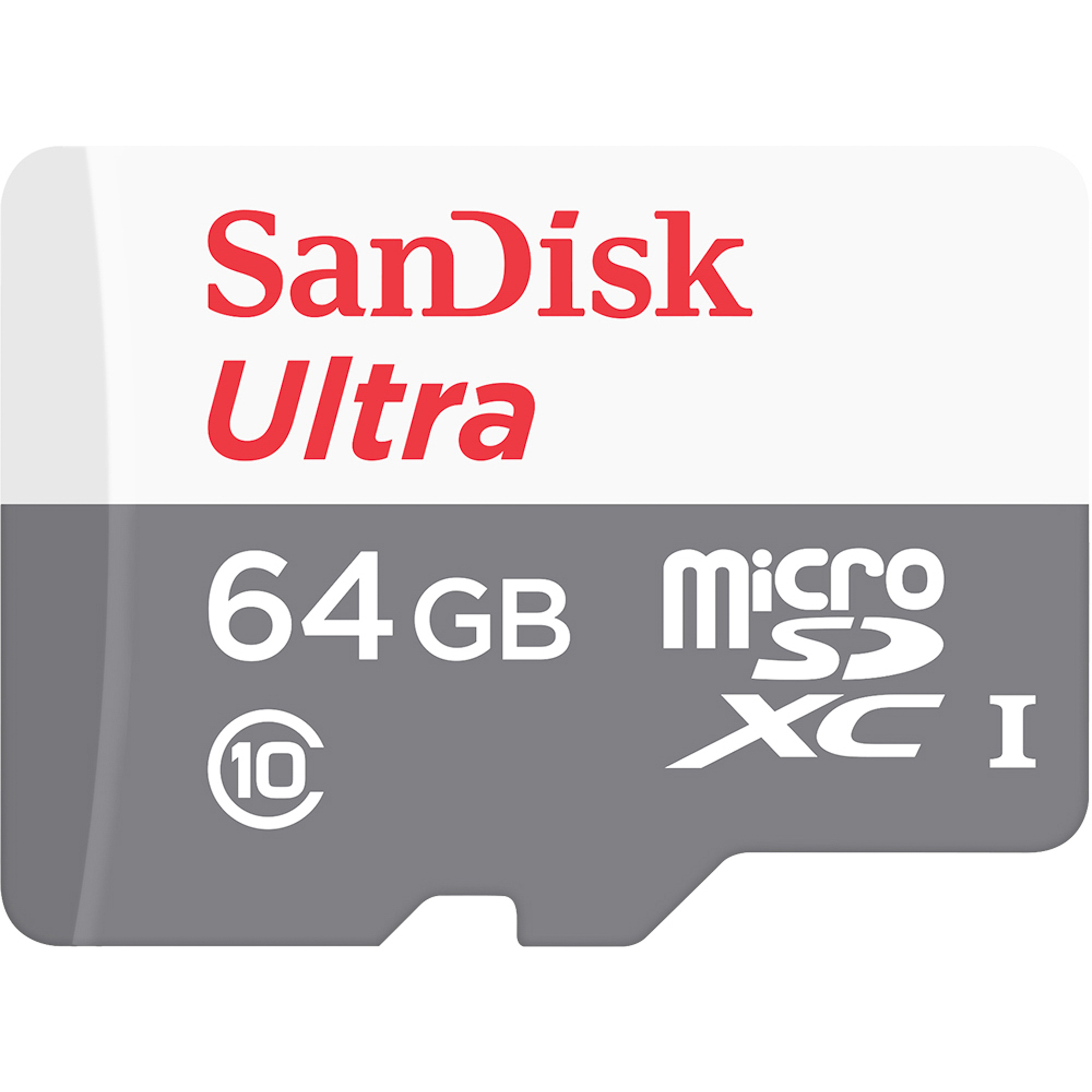 Карта памяти SanDisk Ultra MicroSD UHS-I 64GB (SDSQUNS-064G-GN3MA), цвет белый - фото 1