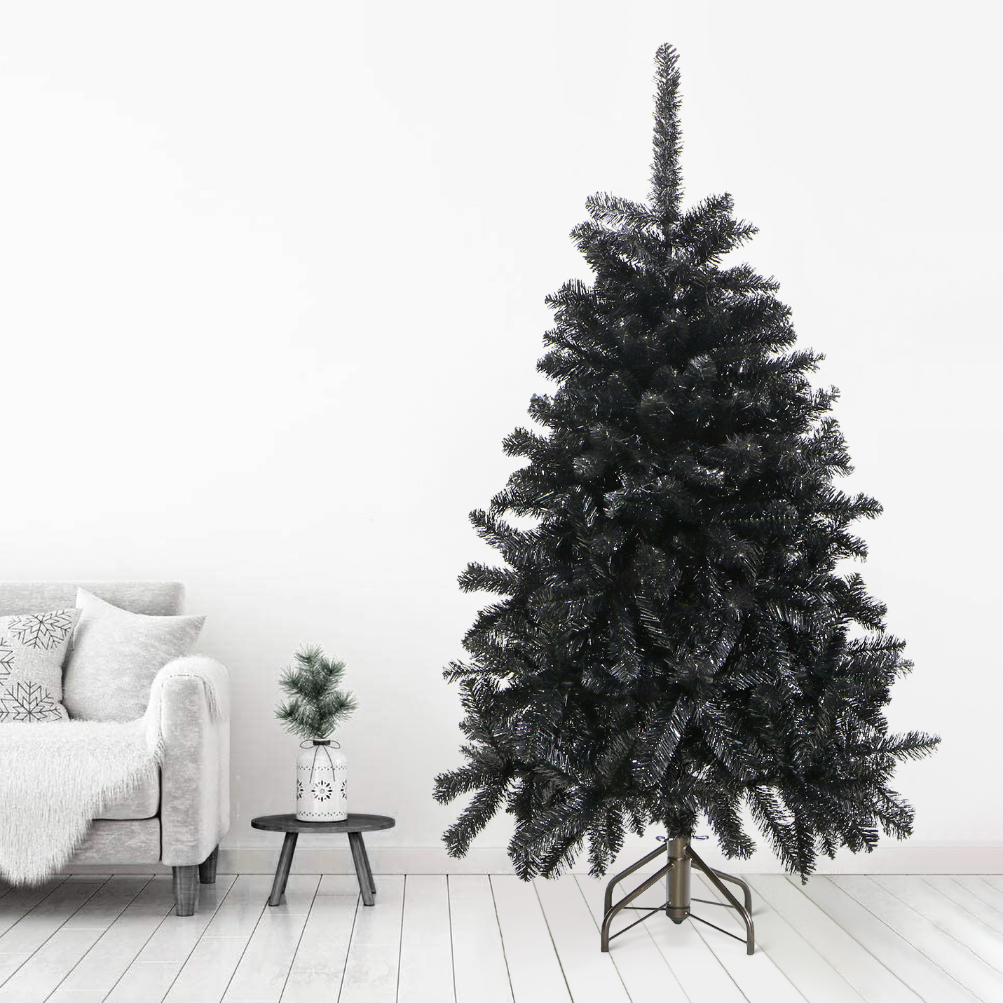 фото Ель искусственная imperial tree black crystal черная 182 см