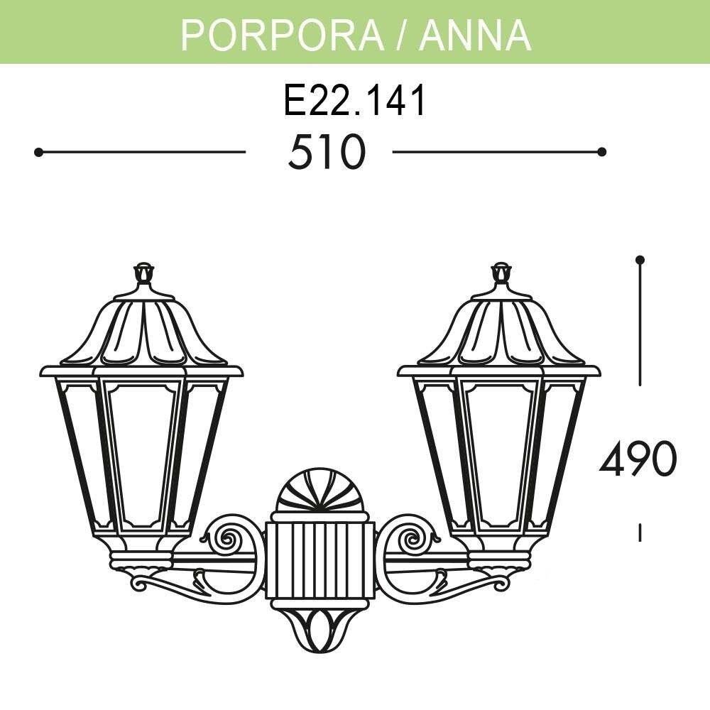 Светильник уличный настенный FUMAGALLI PORPORA/ANNA E22.141.000.BXF1R, цвет античная бронза - фото 2