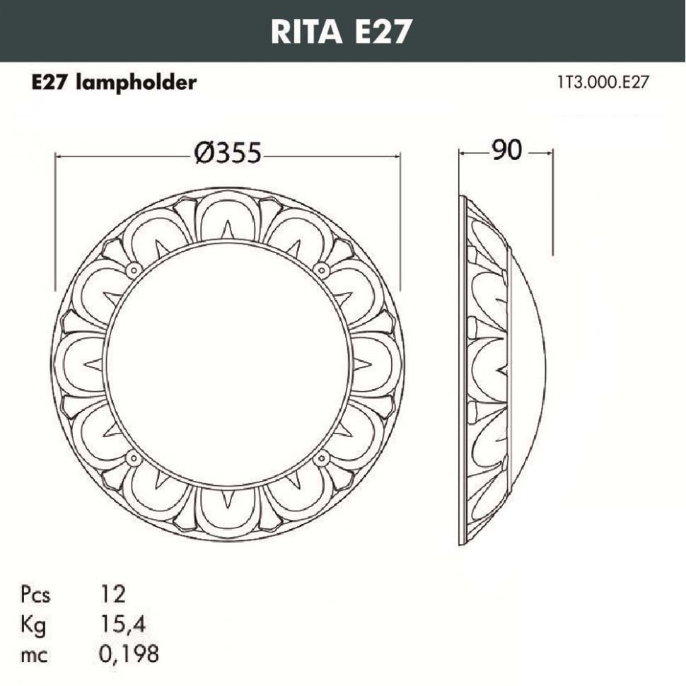 фото Уличное бра fumagalli rita 1t3.000.000.vye27